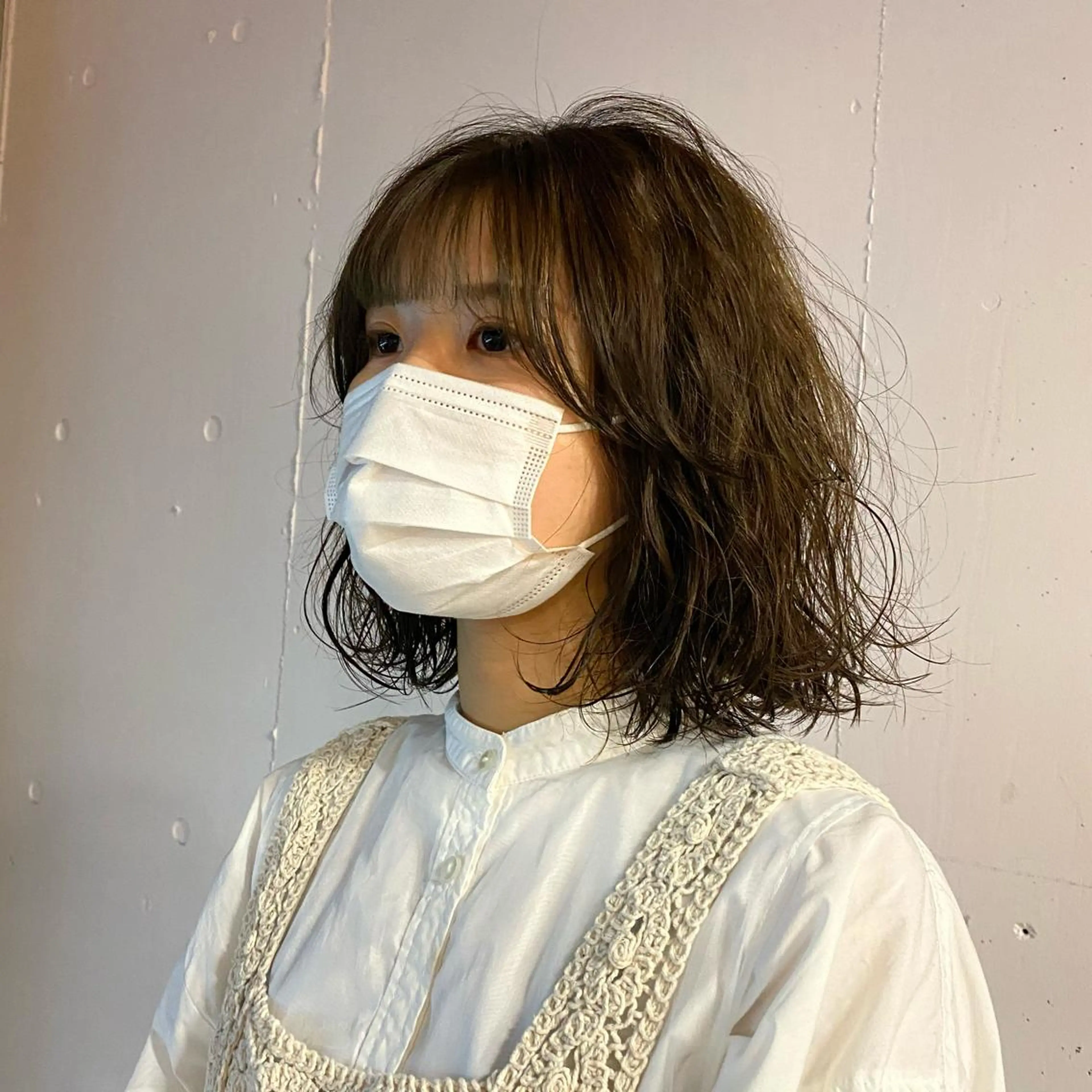 ミディアム パーマ Aust hair Stella新宿所属・Yuki☺︎パーマ レイヤーカットウルフのヘアスタイル