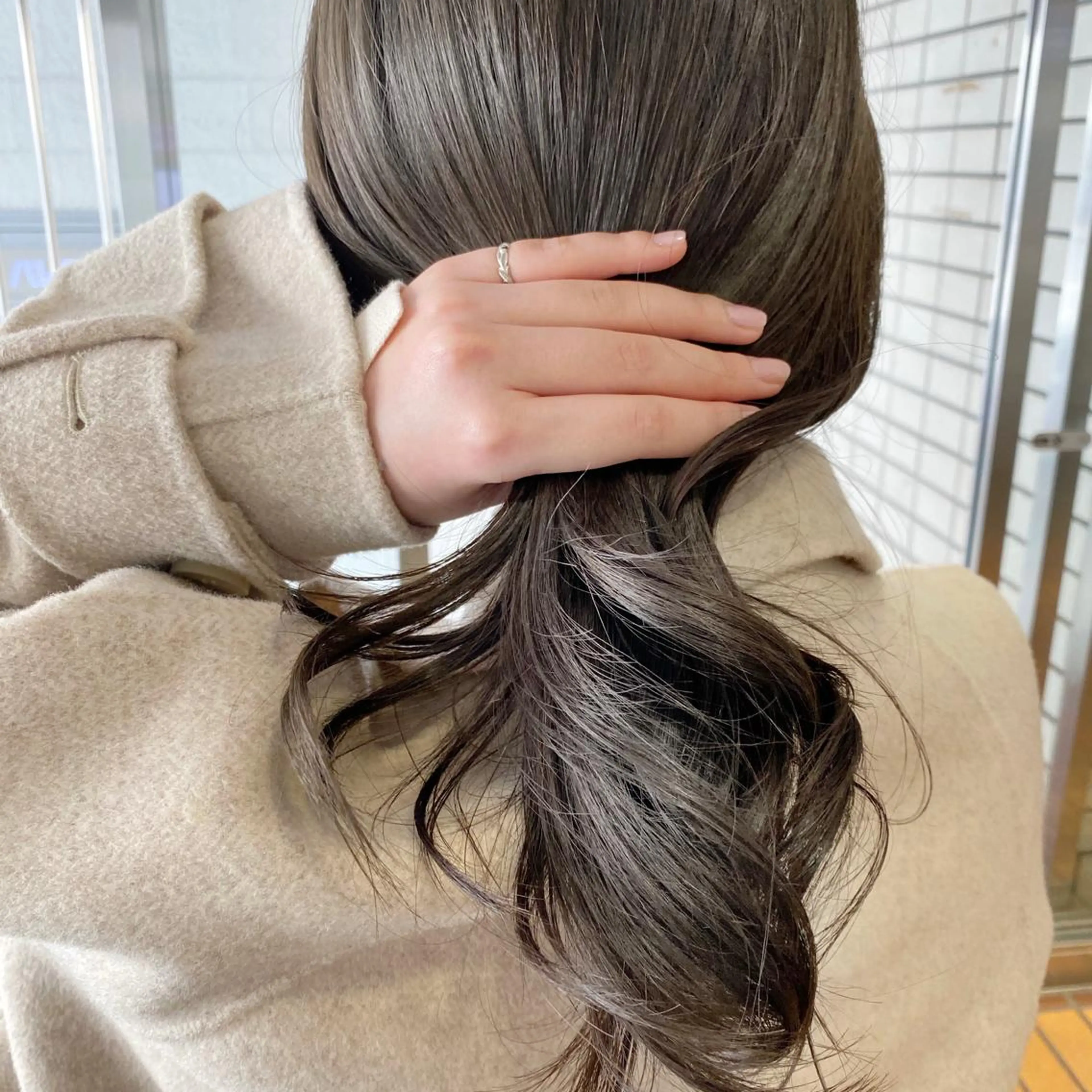 セミロング カラー カット ヘアカラー トリートメント レイヤー/ベージュ カラー/ハシモトのヘアスタイル