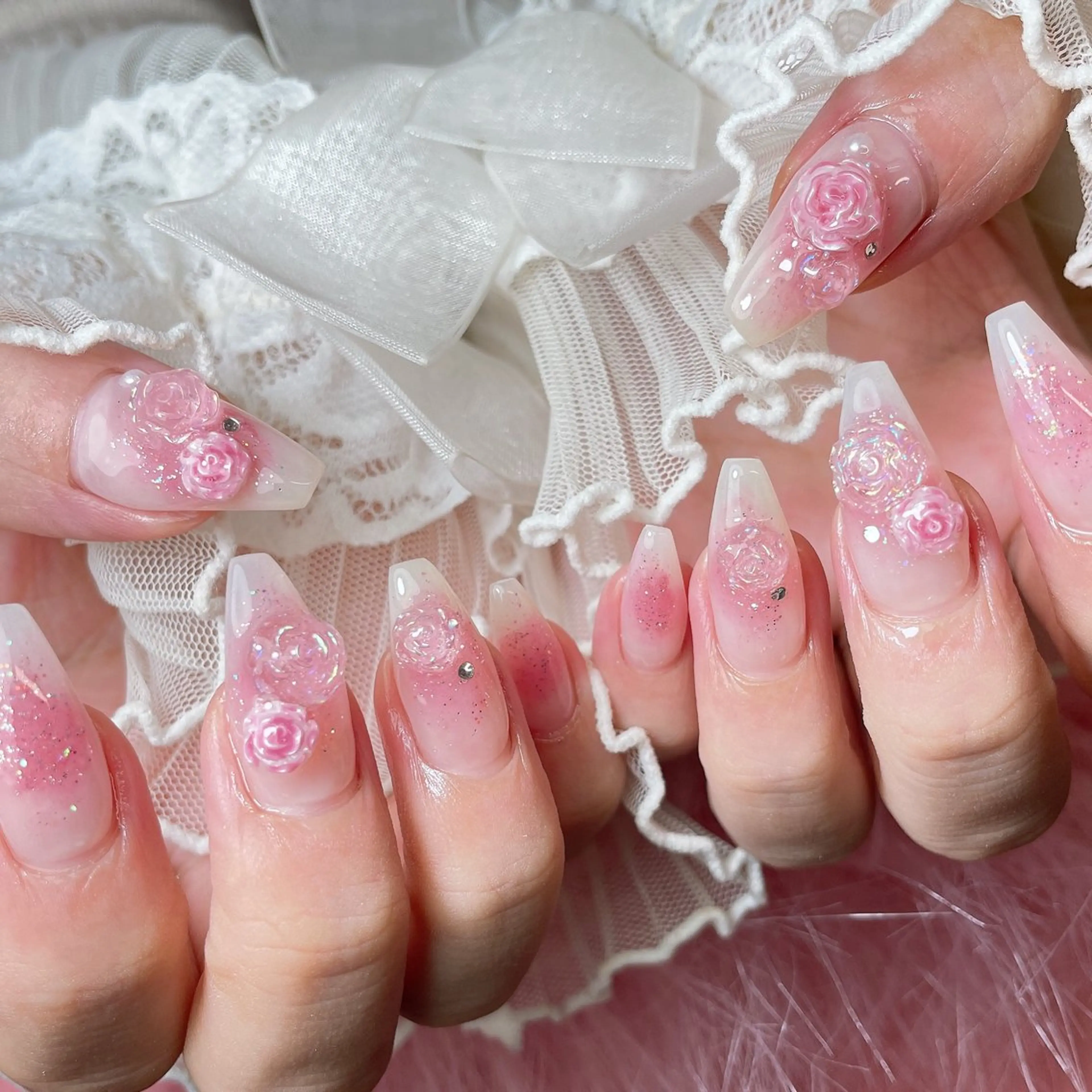 ネイル 23時まで❤︎韓国、 ワンホンネイルのネイルデザイン