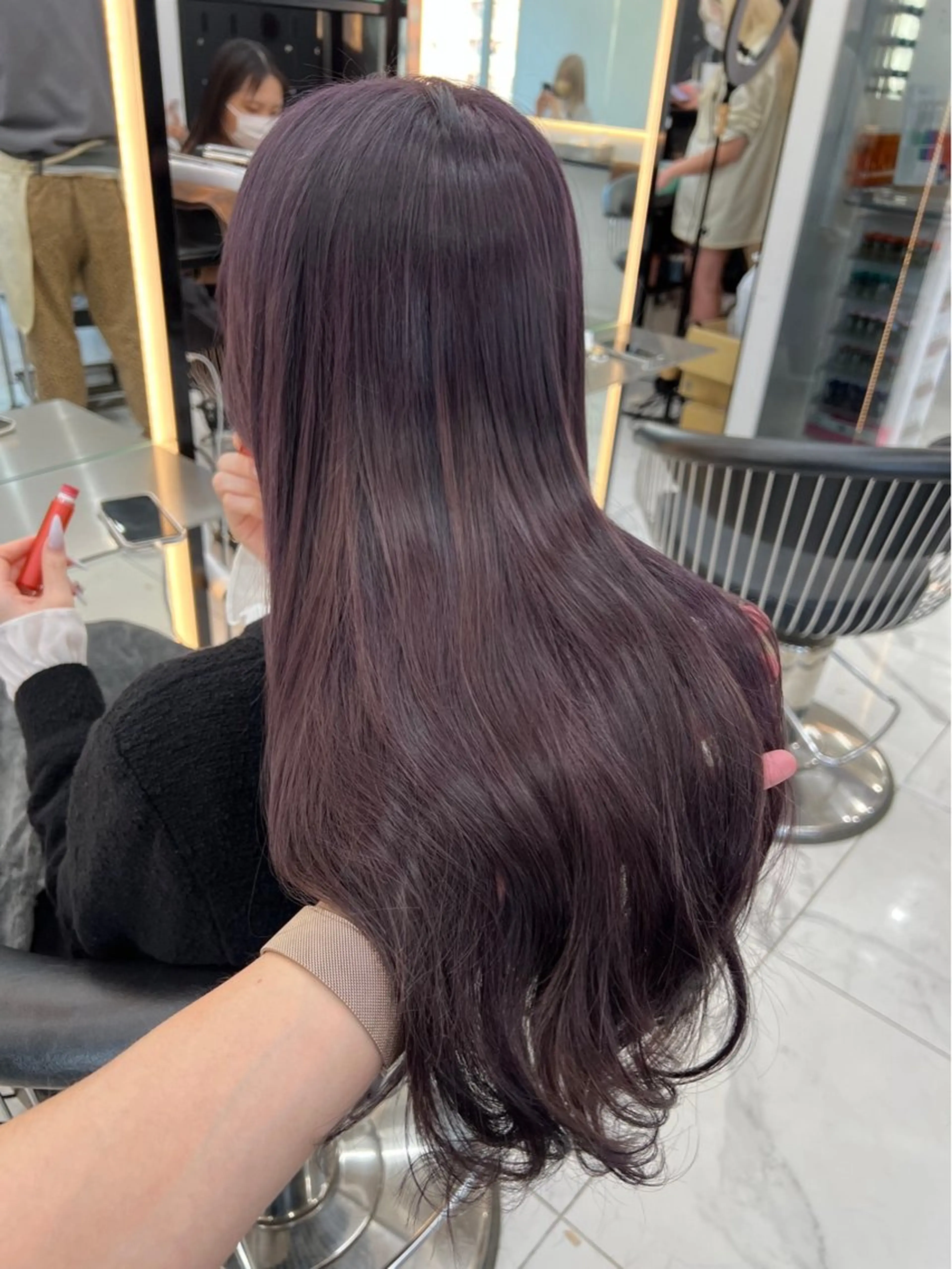 ロング カラー ヘアカラー トリートメント lapis マリナのヘアスタイル