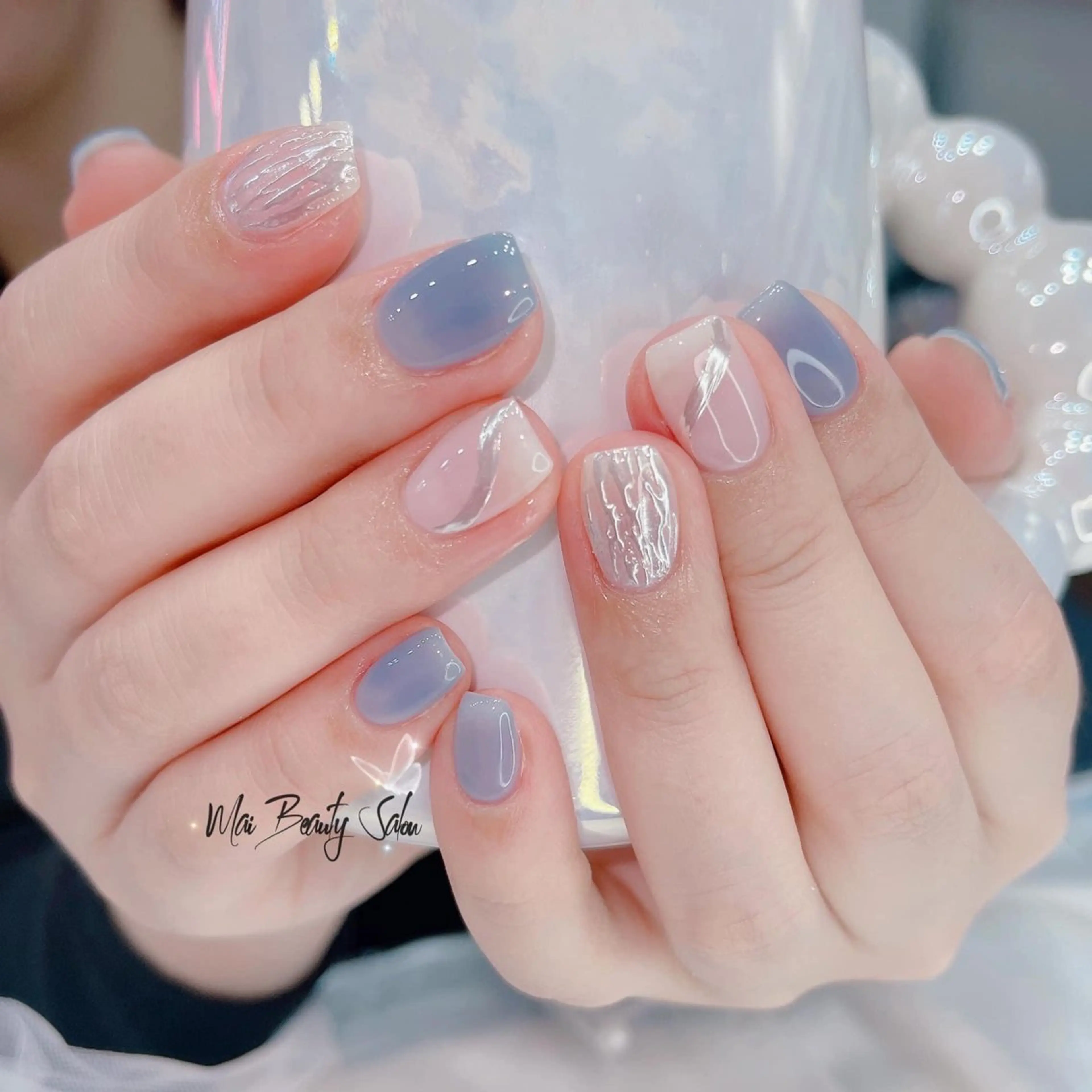ネイル チークネイル ジェルネイル 韓国ネイル マグネットネイル パラジェル ハンドネイル Mai Beauty To  Toのネイルデザイン
