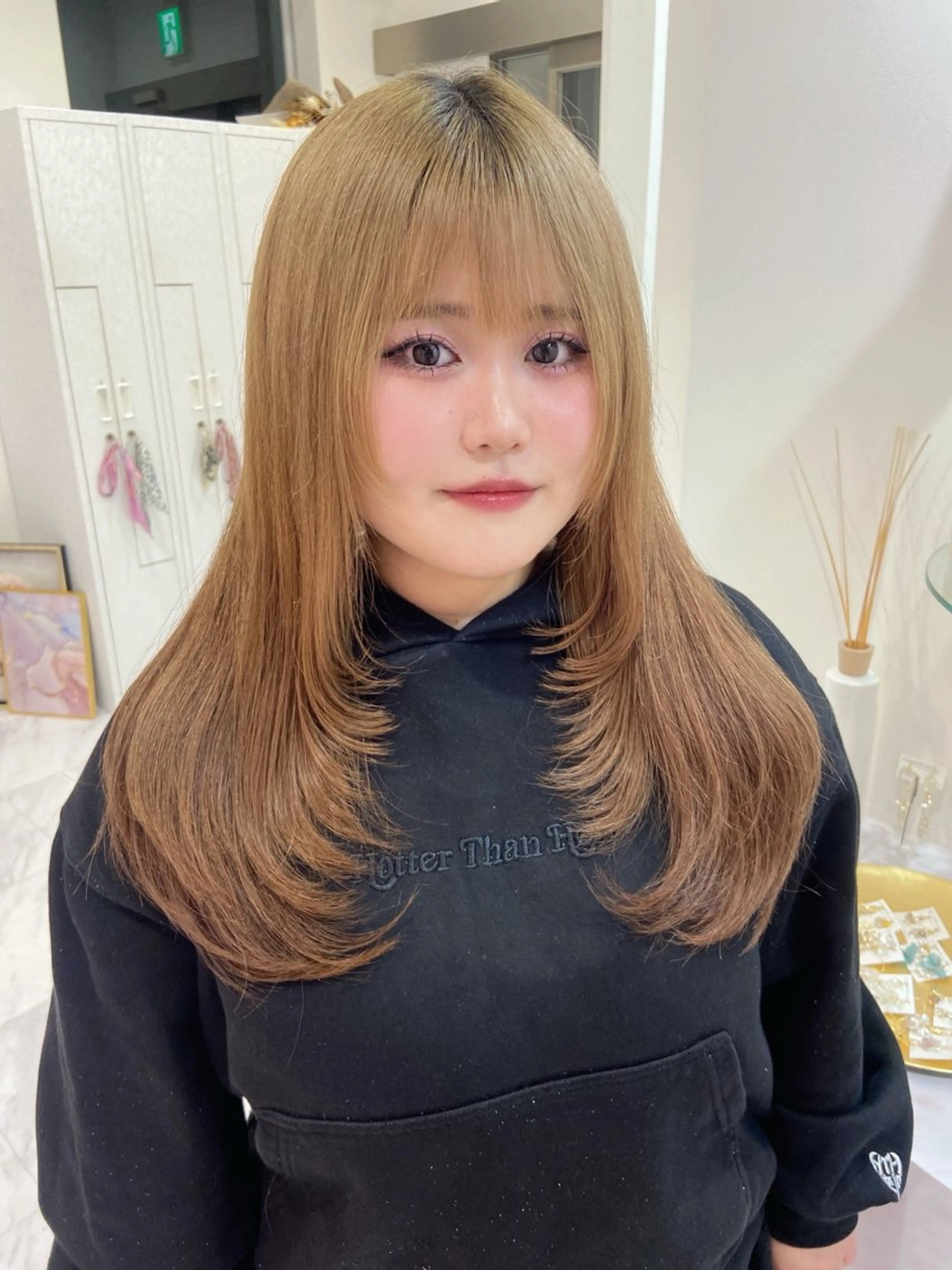 セミロング ハイレイヤー レイヤーカット 似合わせカット カット 名駅/ハイトーン /Y2k/YUNAのヘアスタイル