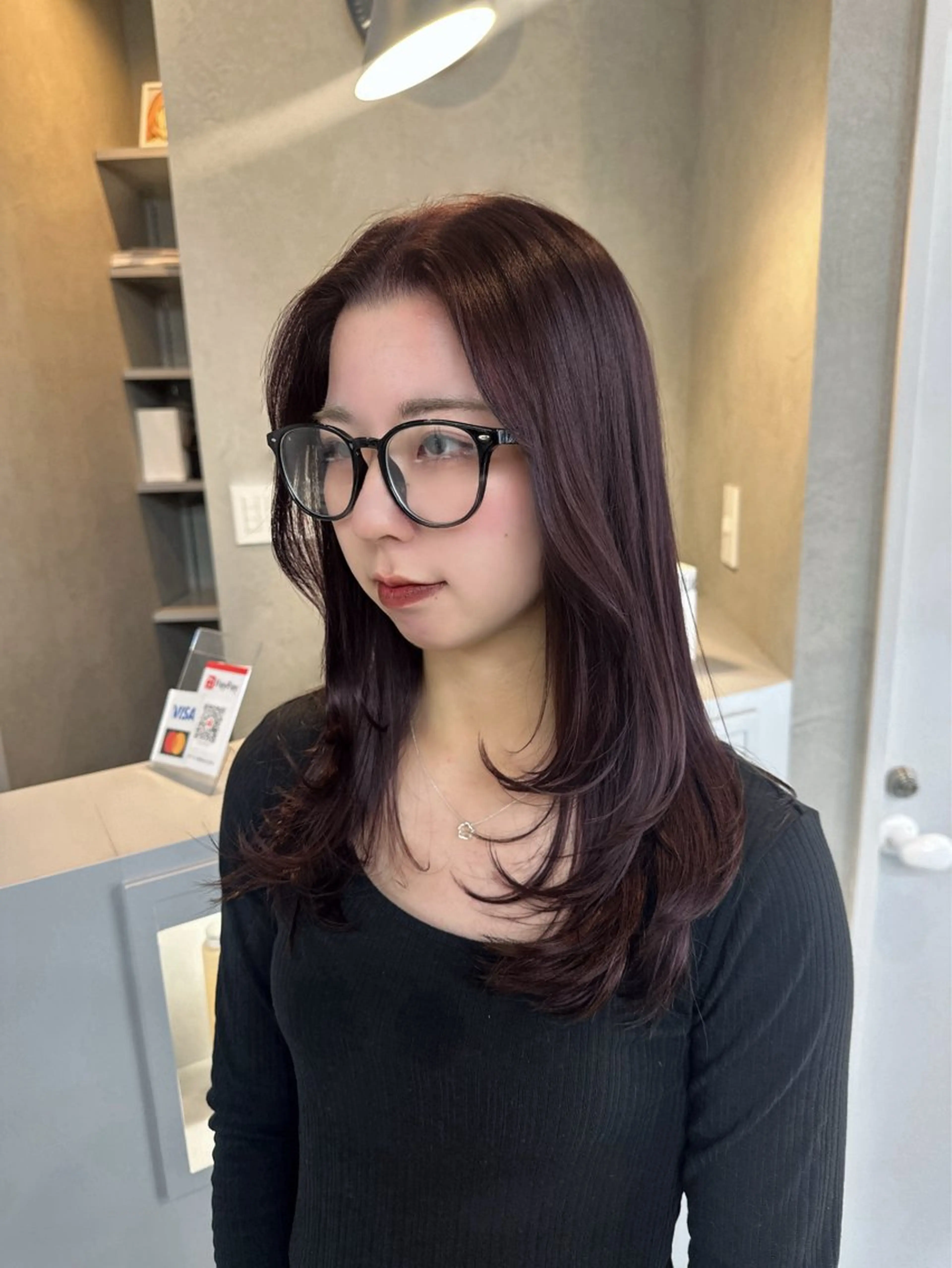 セミロング カット ヘアカラー GiseL りおんのヘアスタイル