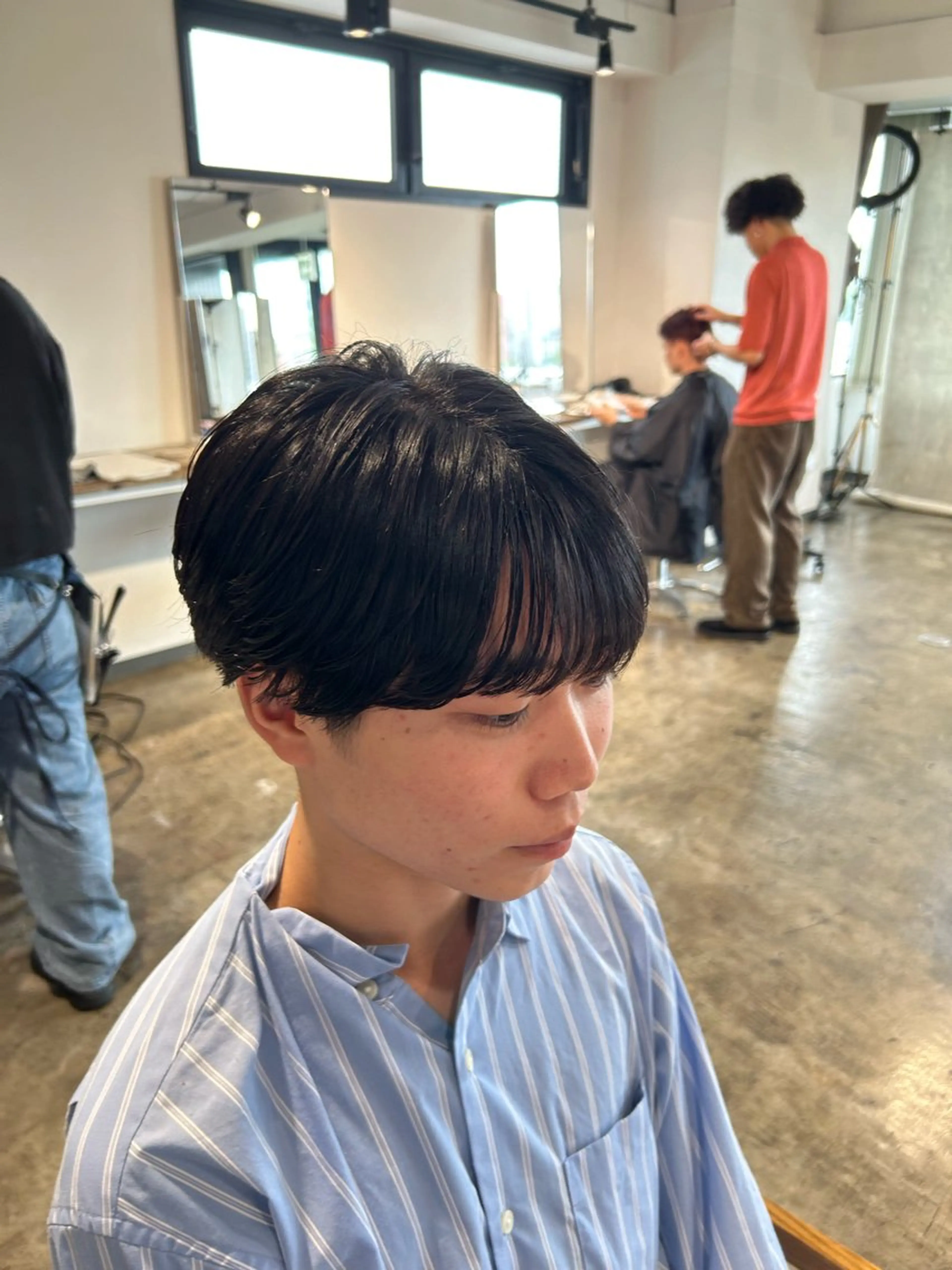 ショート パーマ メンズ センターパート ダウンパーマ カルマパーマ メンズ韓国風 マッシュ become men's hair 名駅店所属・名駅/フェザーパーマ 韓国ヘア/森岡のヘアスタイル