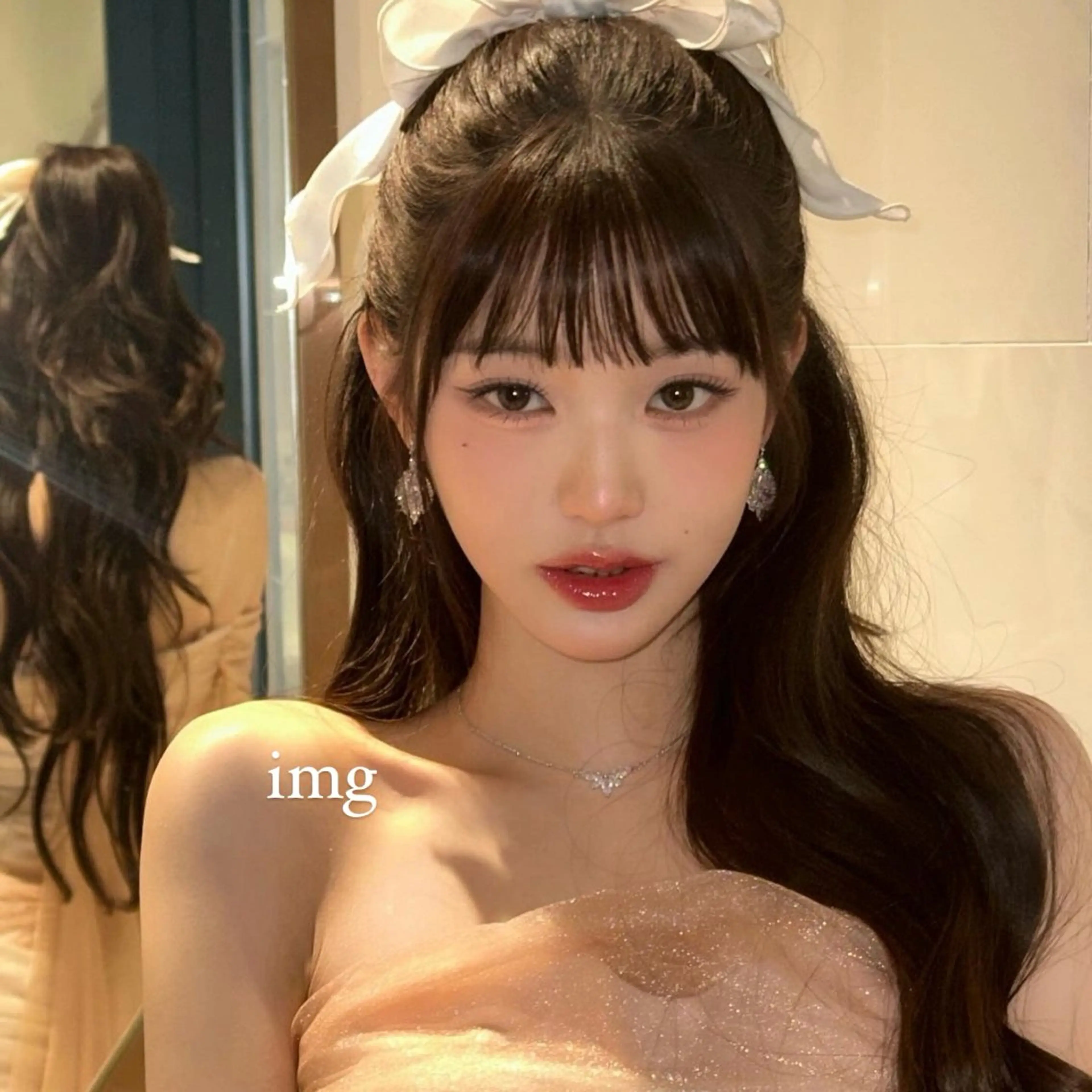 ロング 韓国風ヘア ハイトーン/ケア ブリーチ/sEnAのヘアスタイル