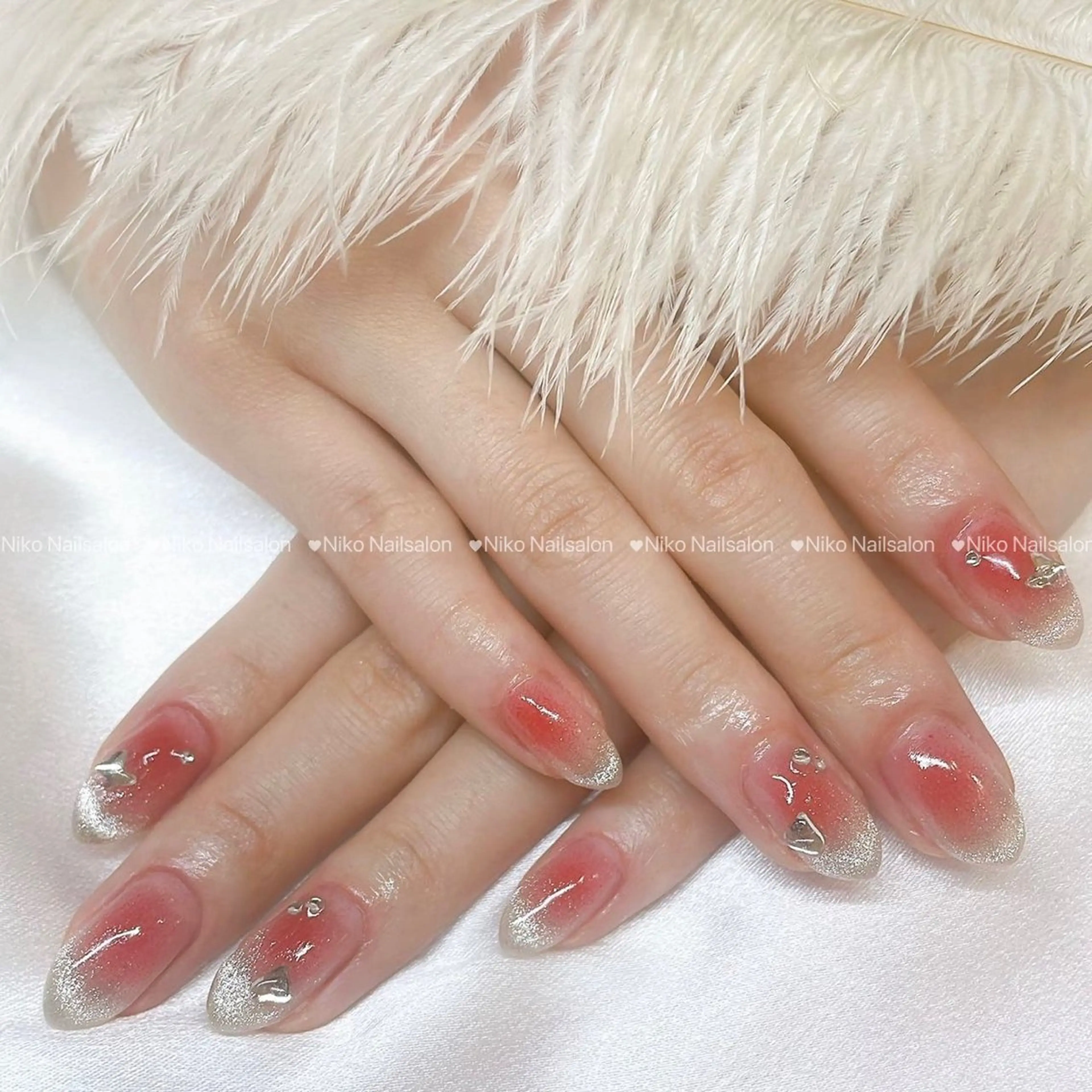 ネイル チークネイル 長さ出し フットネイル フレンチネイル ジェルネイル ハンドネイル Niko Nail salon 銀座本店のネイルデザイン