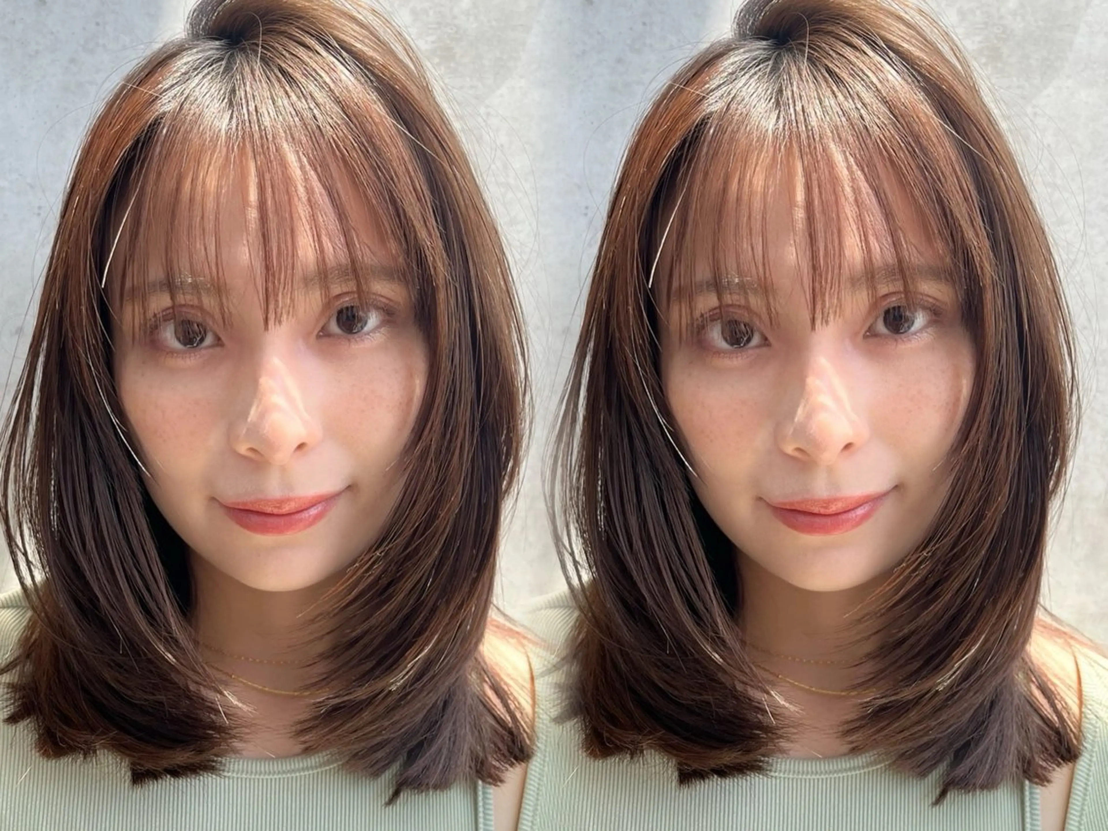 ロング カラー 山崎/ボブ縮毛矯正 レイヤー髪質改善のヘアスタイル