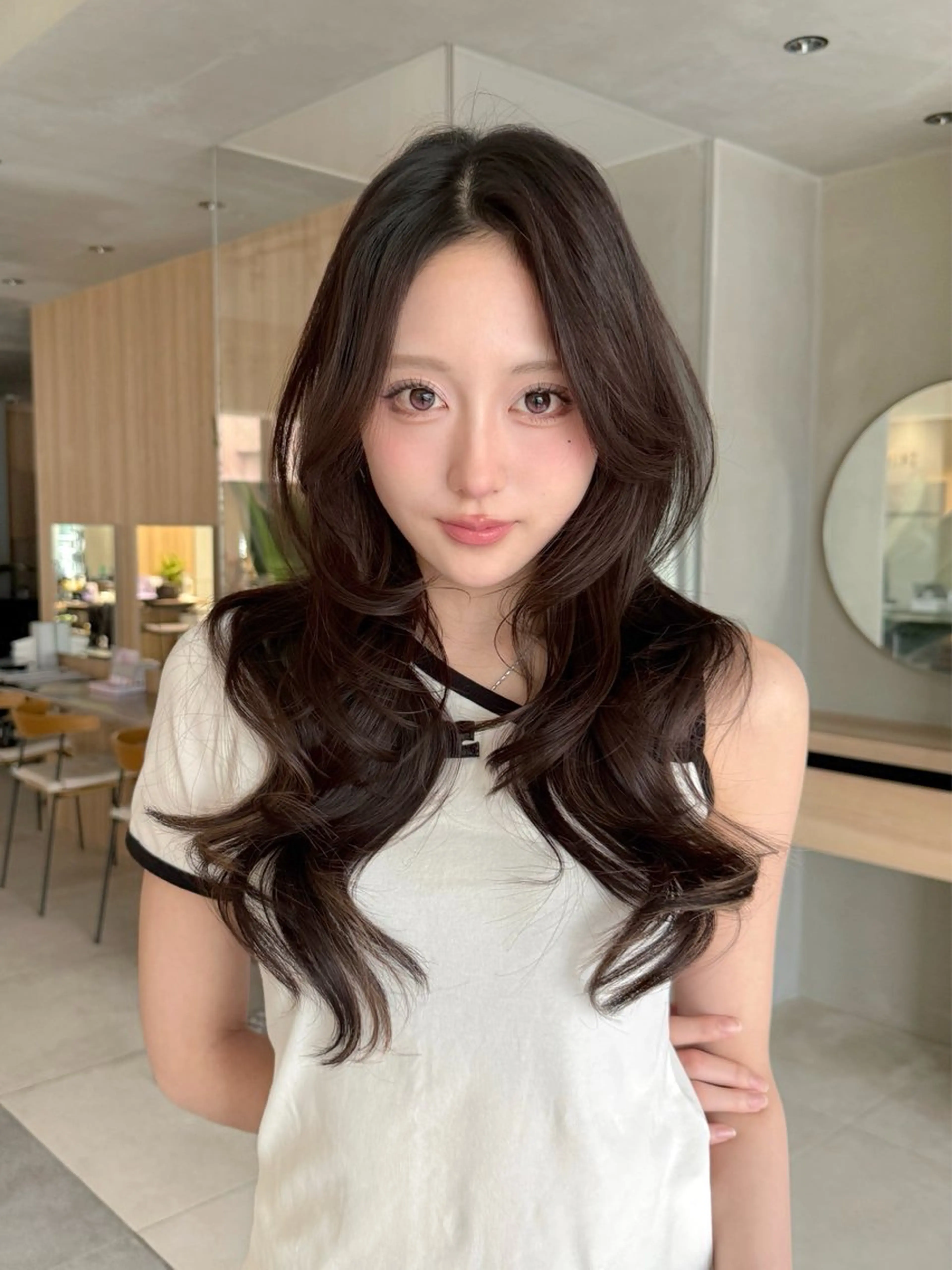 ロング カット ヘアカラー トリートメント 💓ロング韓国ヘア ~Kirara💓のヘアスタイル