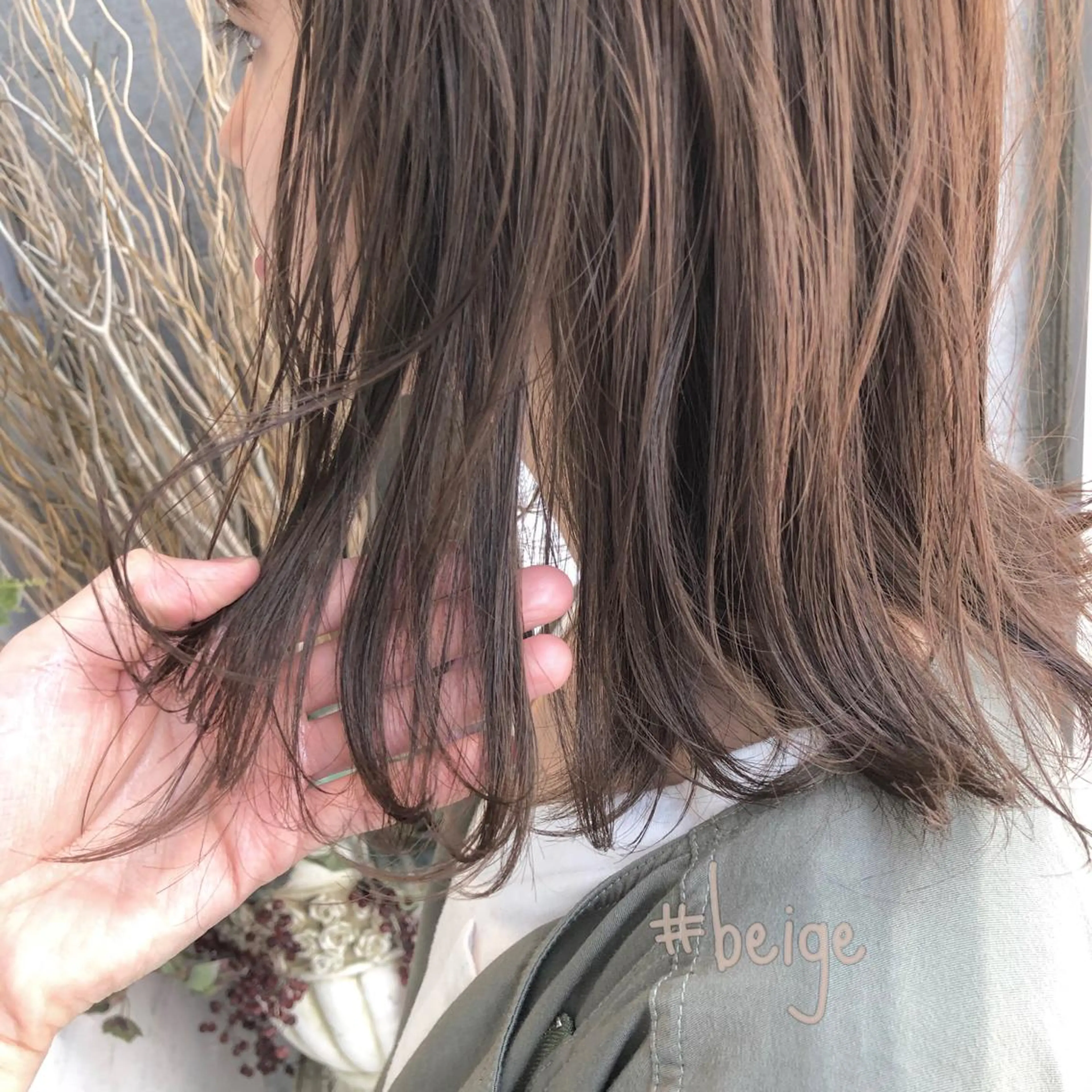 ミディアム カラー ヘアアレンジ ヘアカラー トリートメント ヘアセット ブリーチなしで透明感 艶カラー【Ryo】のヘアスタイル