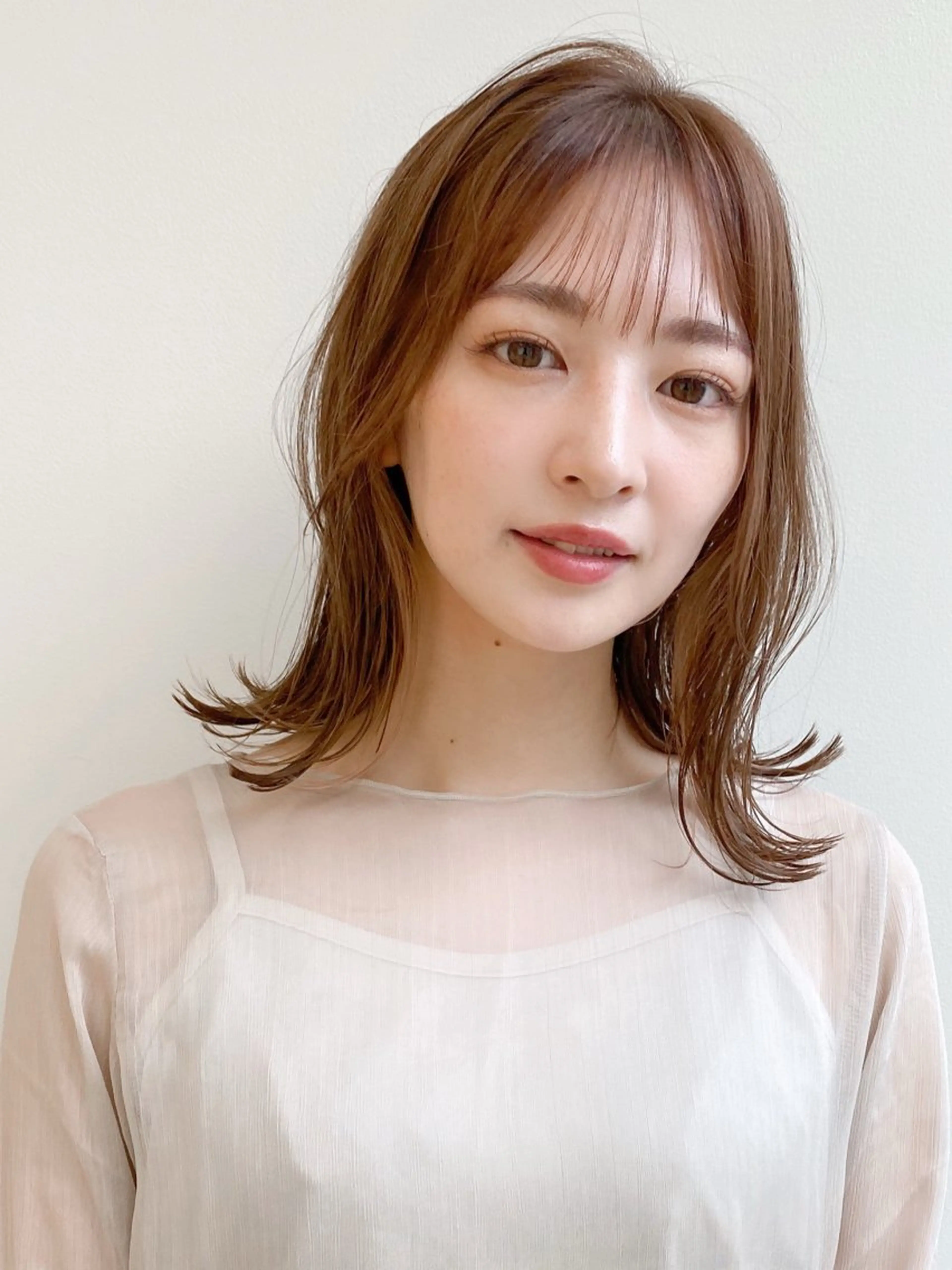 ミディアム カラー ボブ 外ハネヘア カット ヘアカラー トリートメント レイヤー×髪質改善✨ 渋谷/YUUYAのヘアスタイル