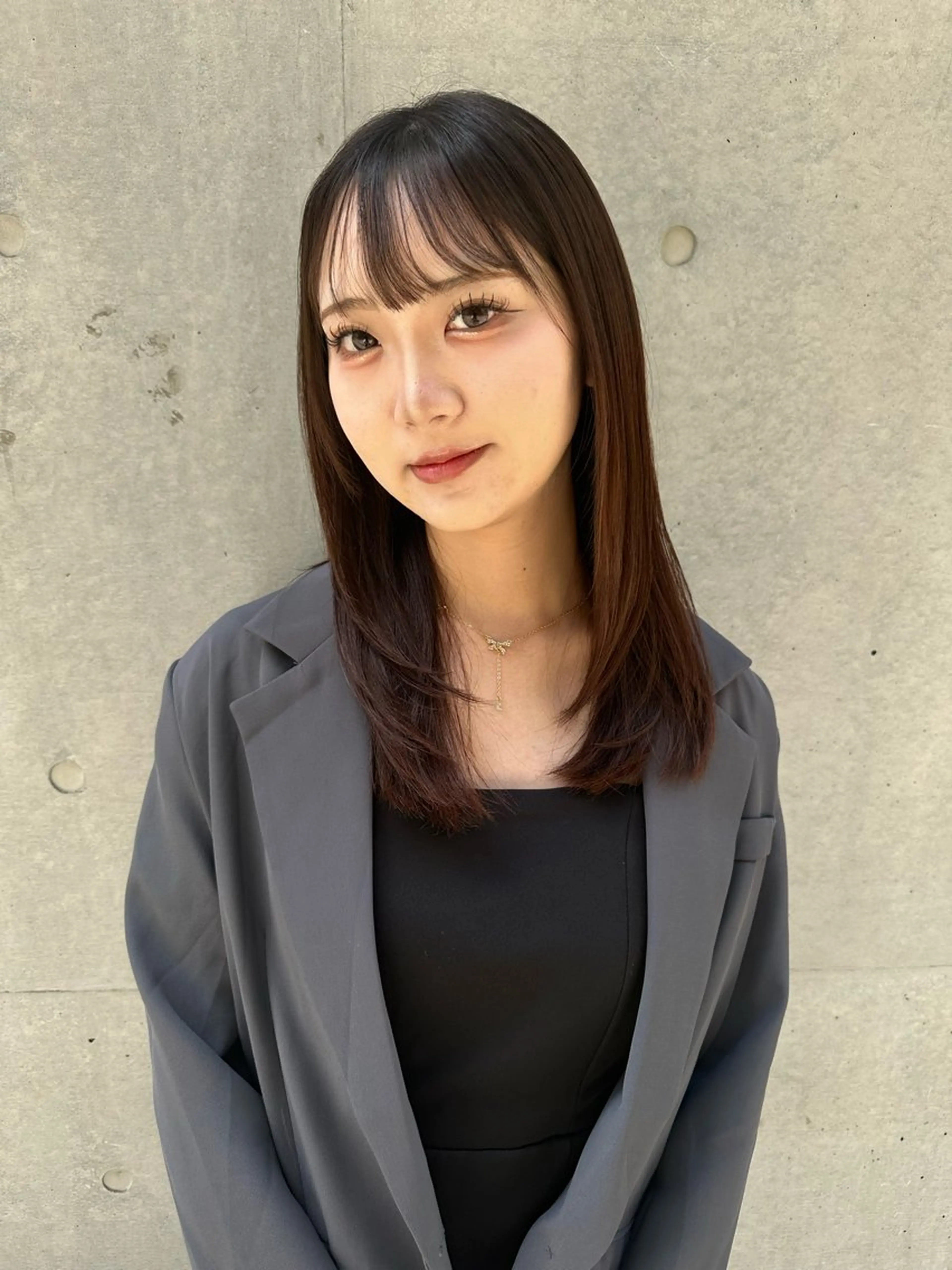 ミディアム 似合わせカット トリートメント カット ヘアカラー トリートメント ヘッドスパ レスピア銀座中央通り店所属・酸性ストレート/ 透明感カラー/中村利のヘアスタイル