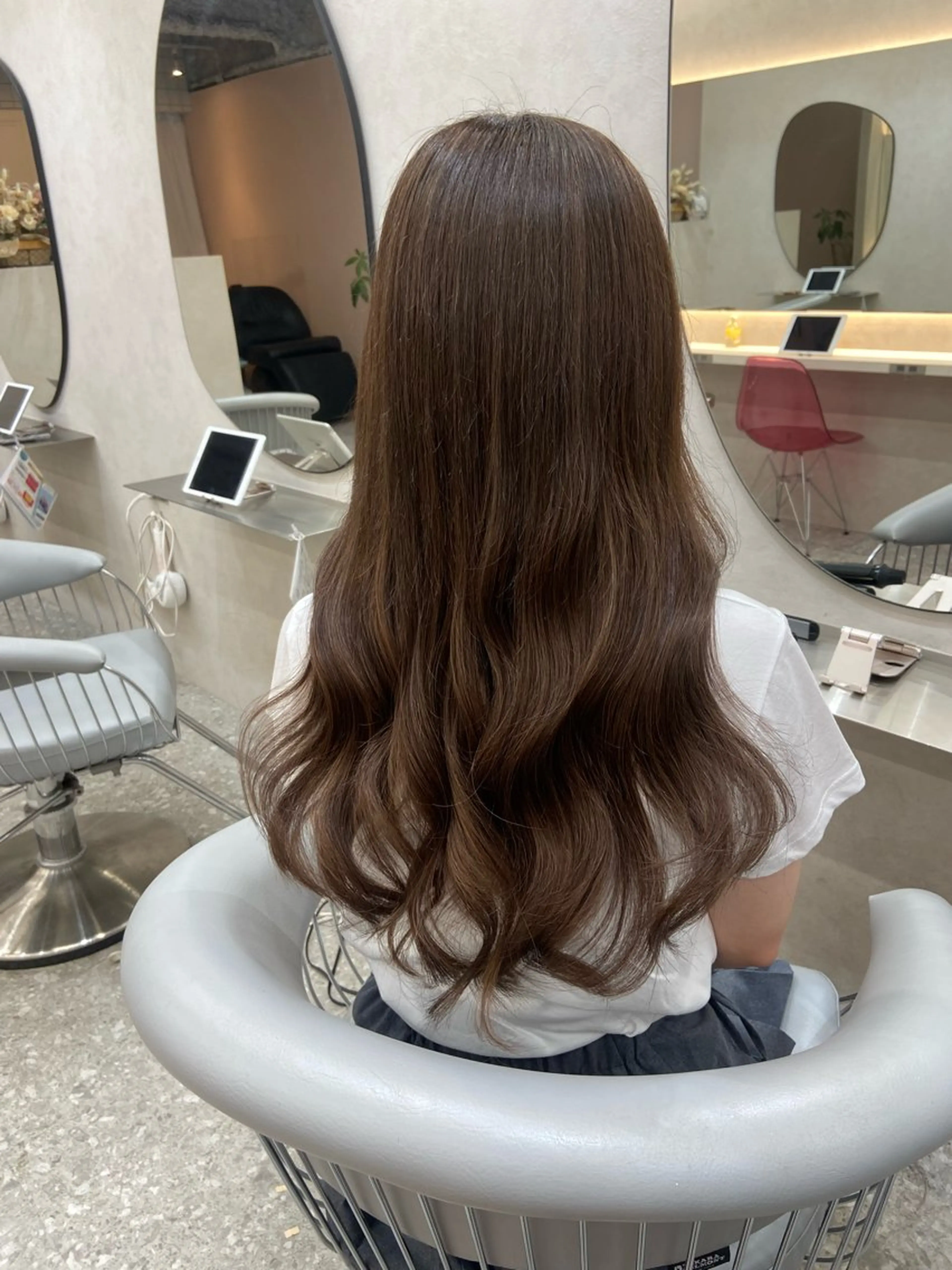 ロング カラー シールエクステ エクステ ヨシンモリ 韓国風ヘア ロング 新宿/韓国ヘア 中明度カラー/かやのヘアスタイル