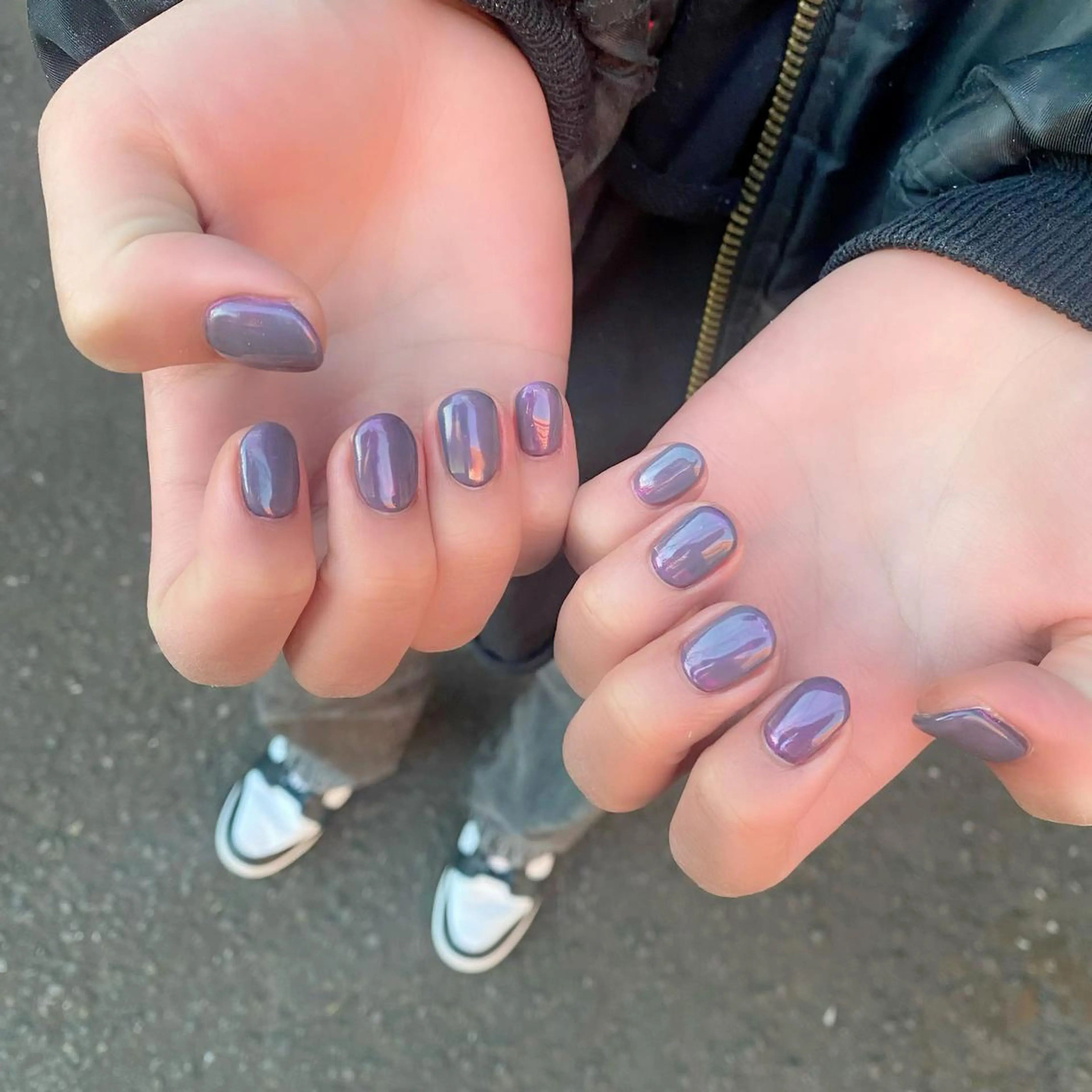 ネイル オーロラネイル メンズネイル ミラーネイル 冬ネイル ハンドネイル Salon Kのネイルデザイン