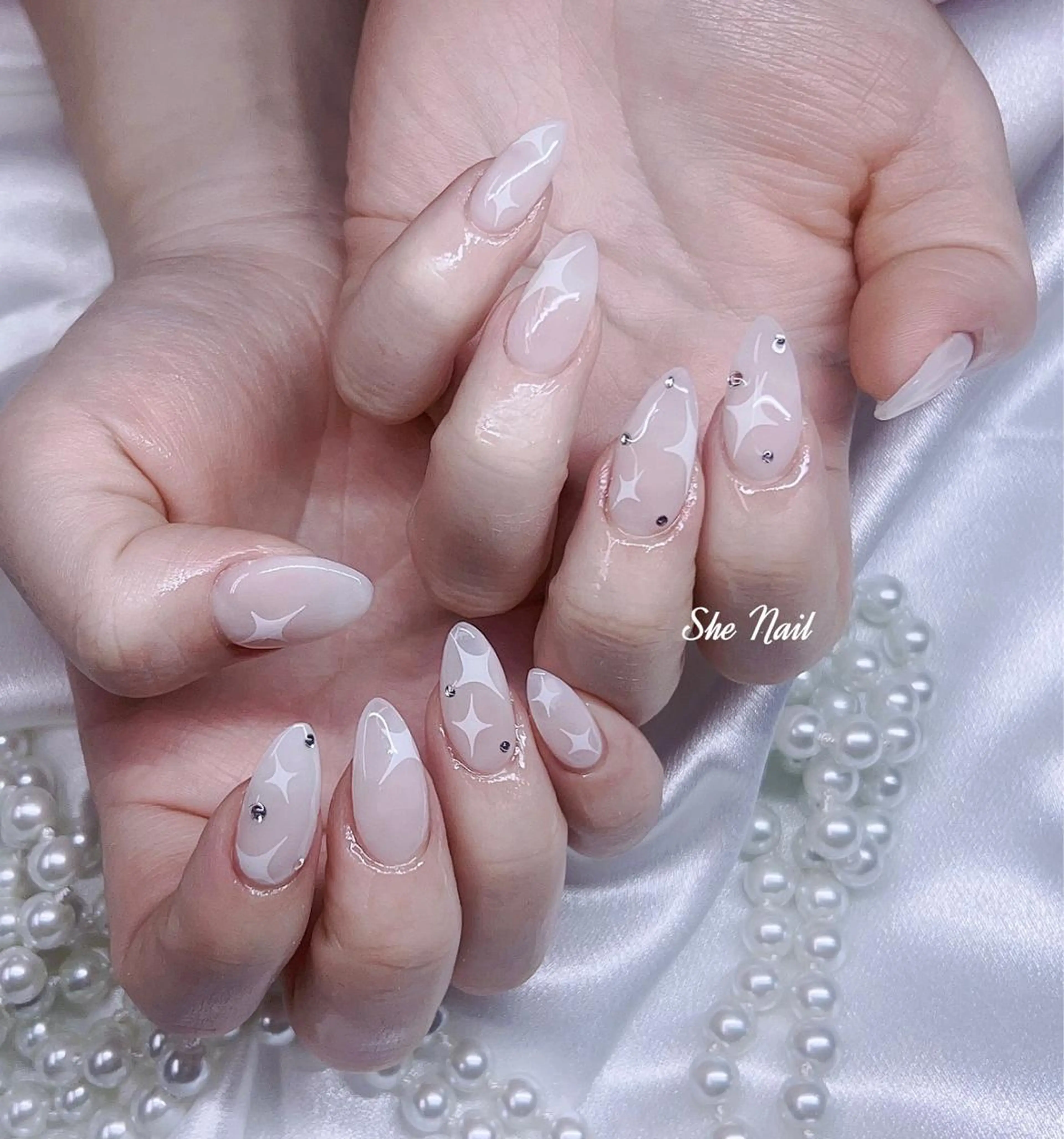 キッズ ネイル 長さ出し 持ち込み シンプルネイル ネイルチップ ツイードネイル She   Nail所属・ISA_ BELLAのネイルデザイン
