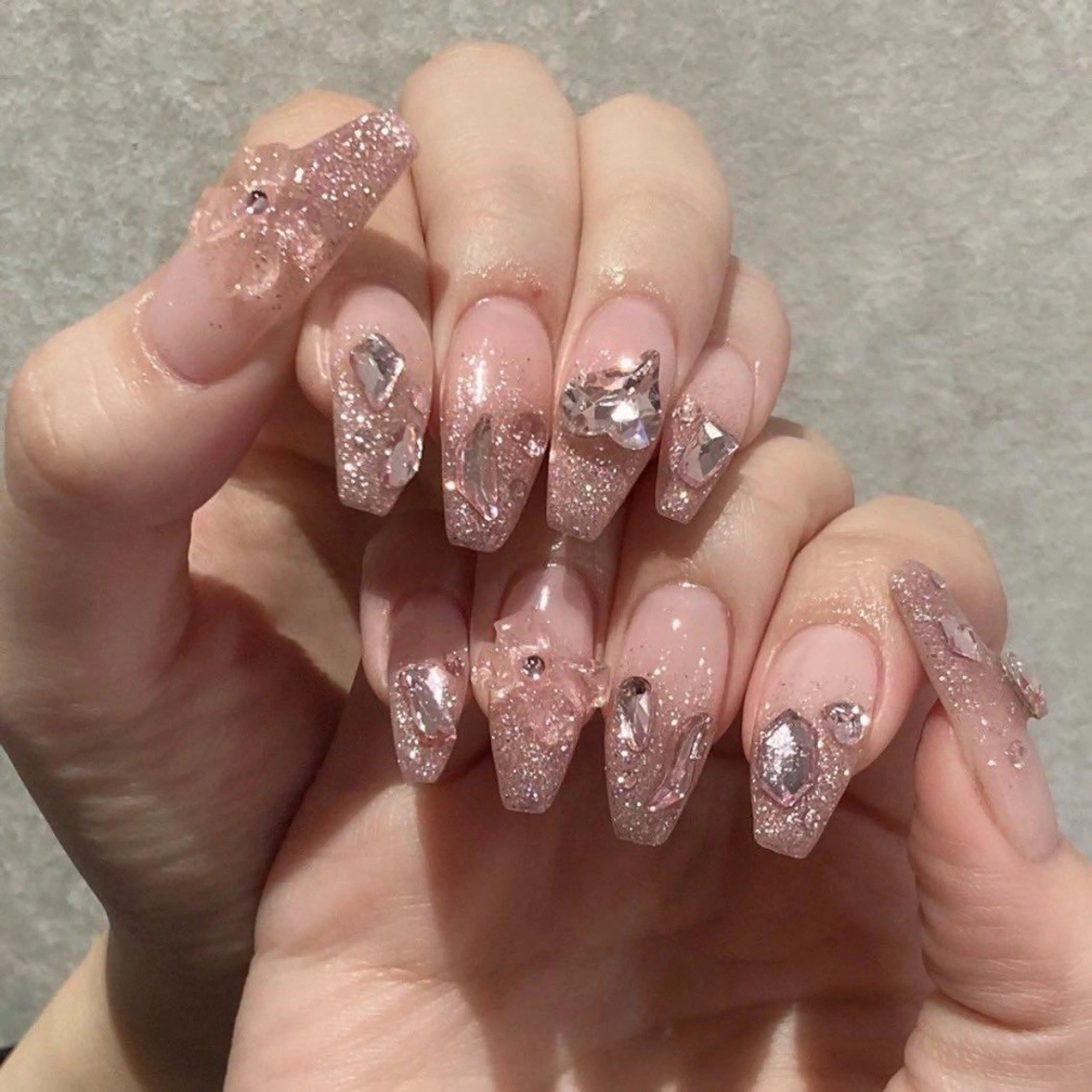 ネイル 長さ出し フレンチネイル グラデーション 卒業式 マグネットネイル ハンドネイル MIHANA NAILのネイルデザイン