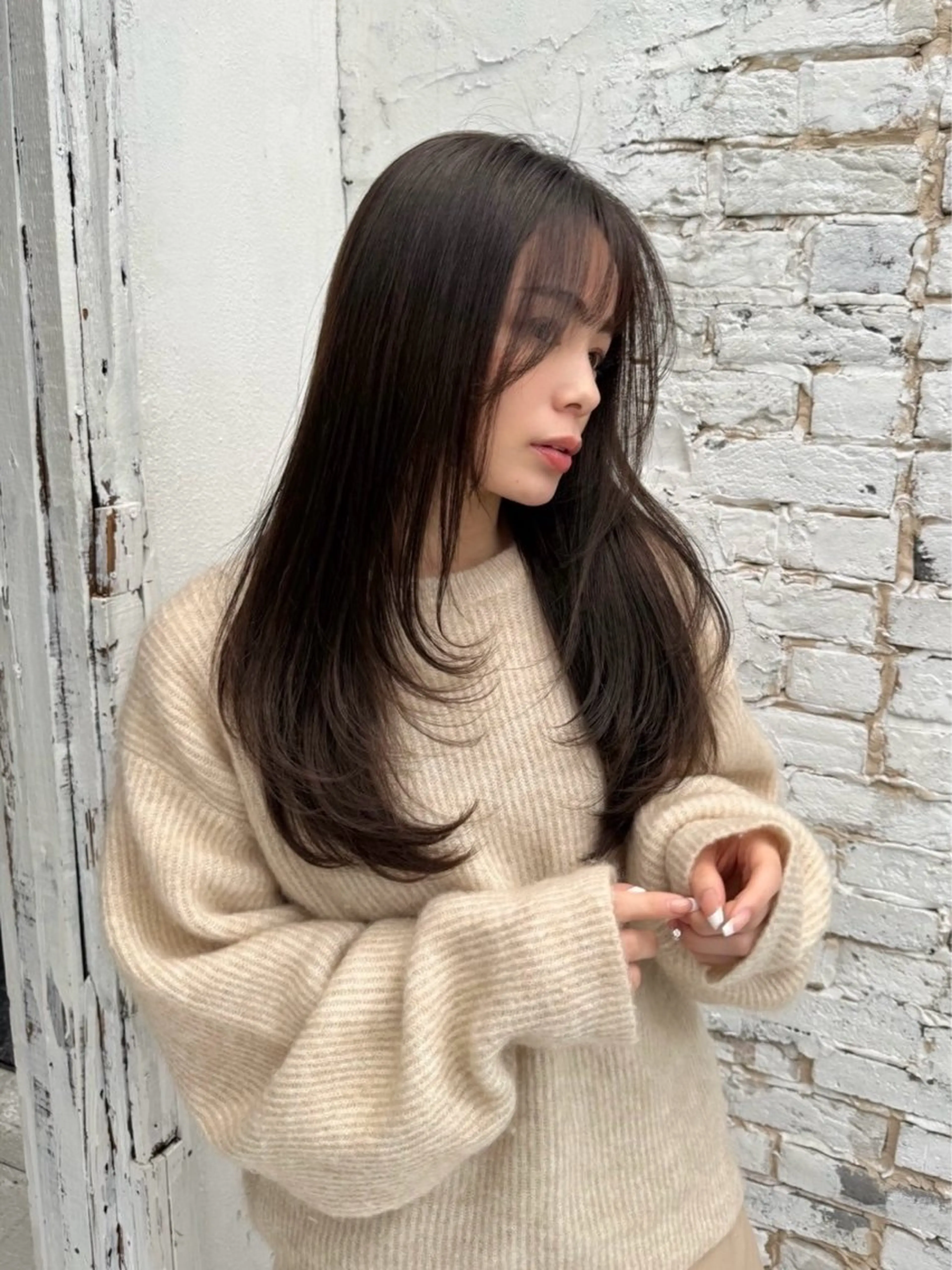 ロング レイヤーカット ローレイヤー 🐈‍⬛rizu🎀 縮毛矯正、艶カラーのヘアスタイル