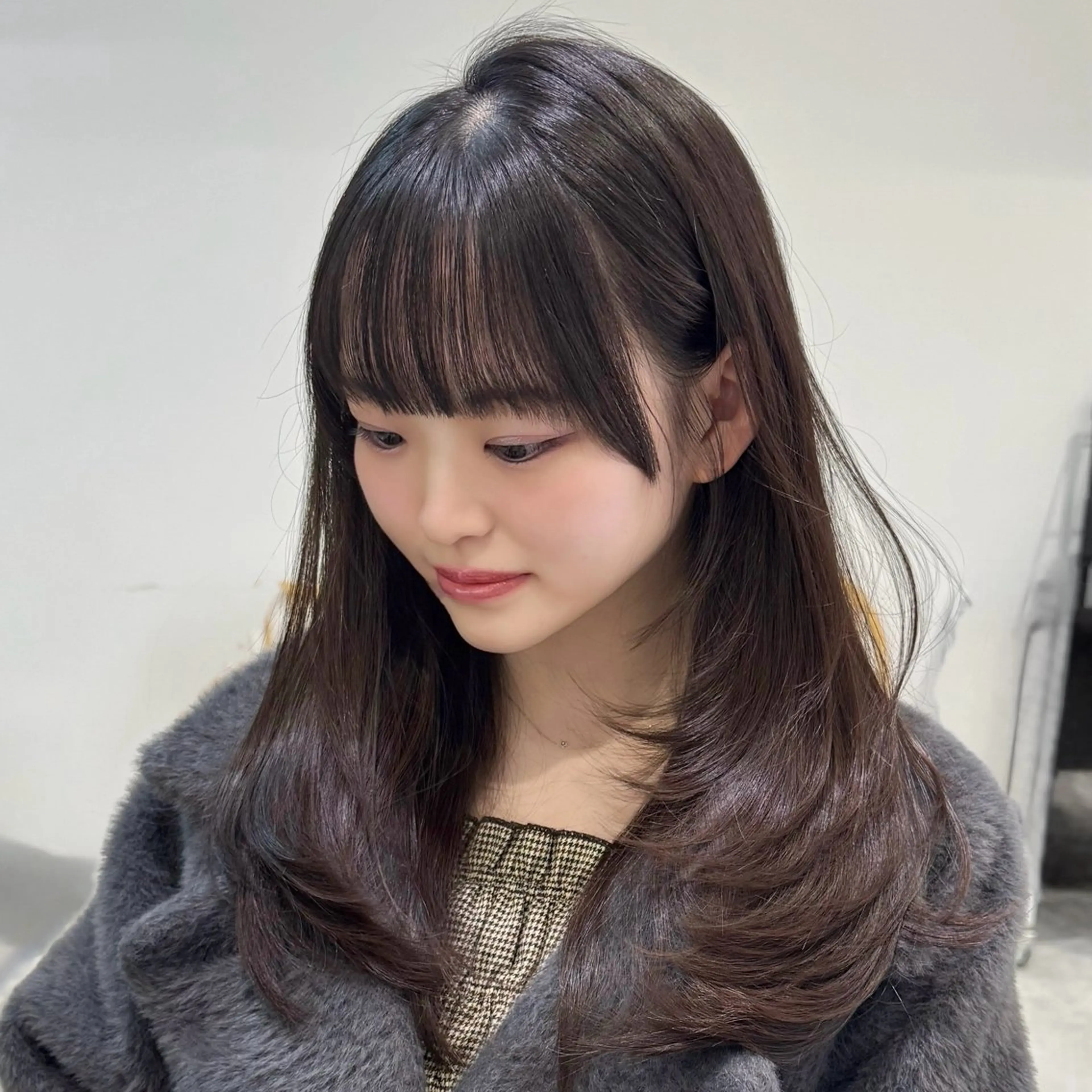 ロング カラー グレージュ レイヤーカット カット ヘアカラー GO TODAY 原宿Verno店所属・韓国系支持率No.1 レイヤー特化/きょうのヘアスタイル