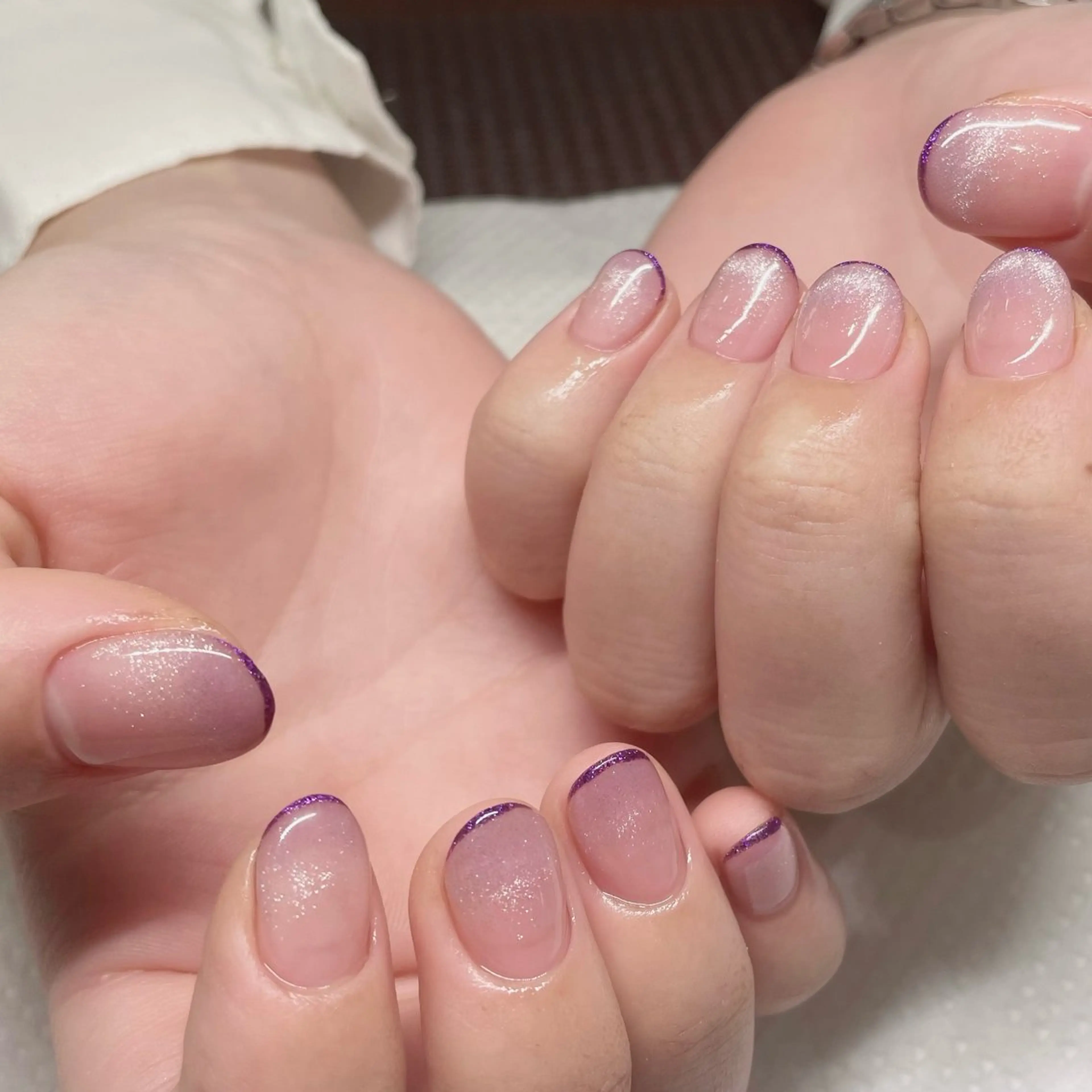 ネイル フレンチネイル ラメ(グリッター) マグネットネイル マグネットフレンチ Ricnail☾ ayanoのネイルデザイン