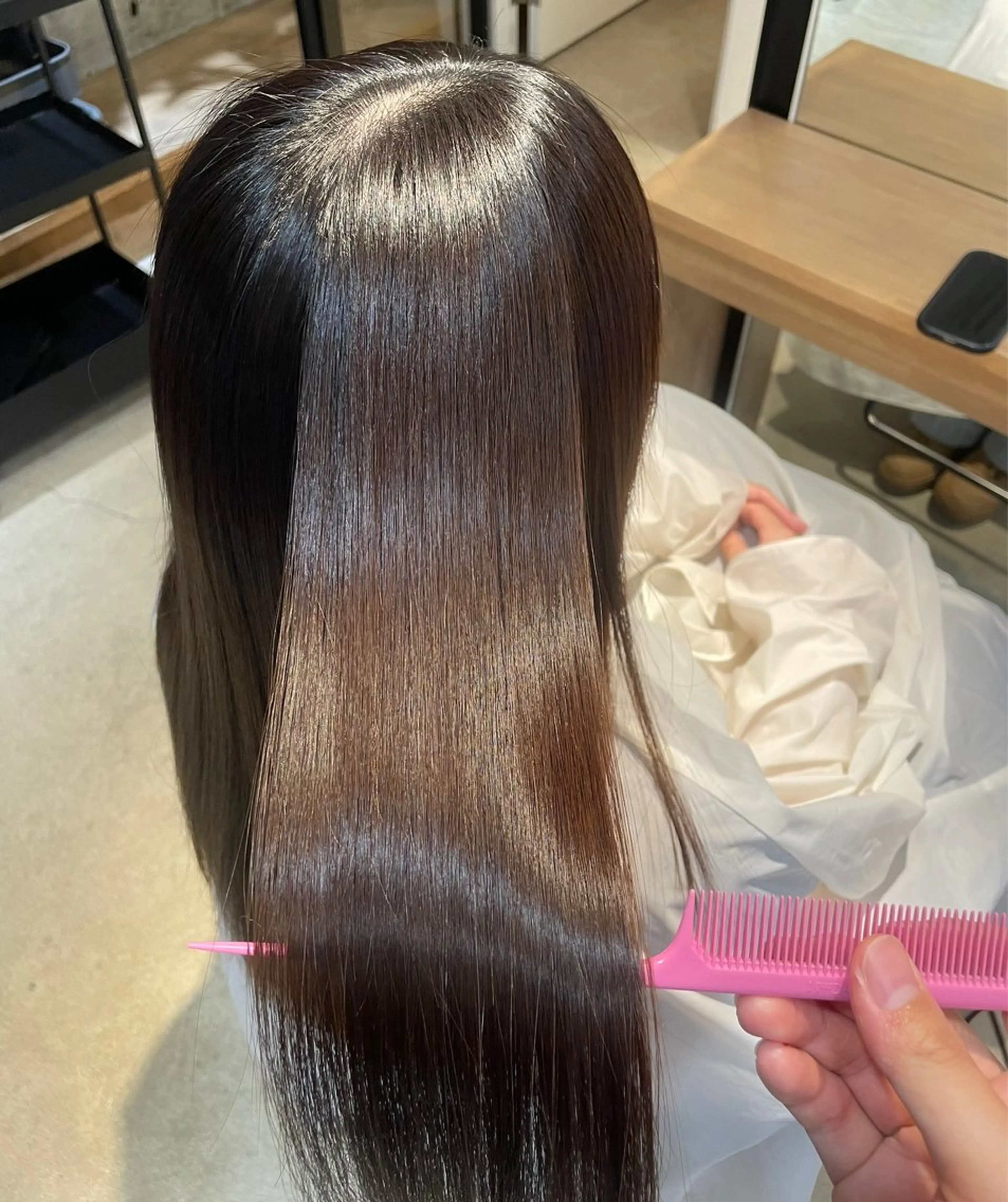ロング パーマ 縮毛矯正 頼金 愛海のヘアスタイル