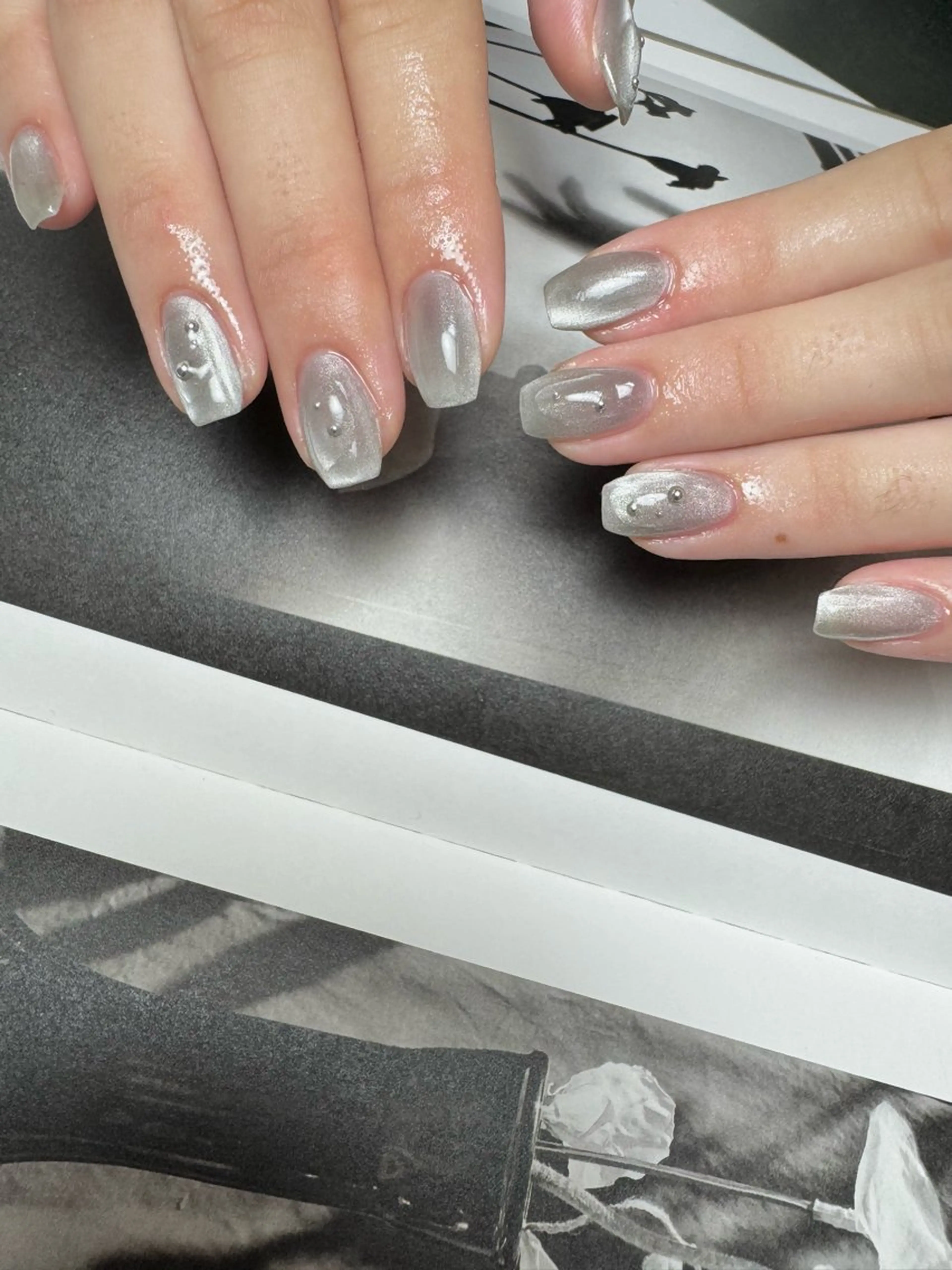 ネイル マグネットネイル ハンドネイル 白日-hakubi nail-のネイルデザイン