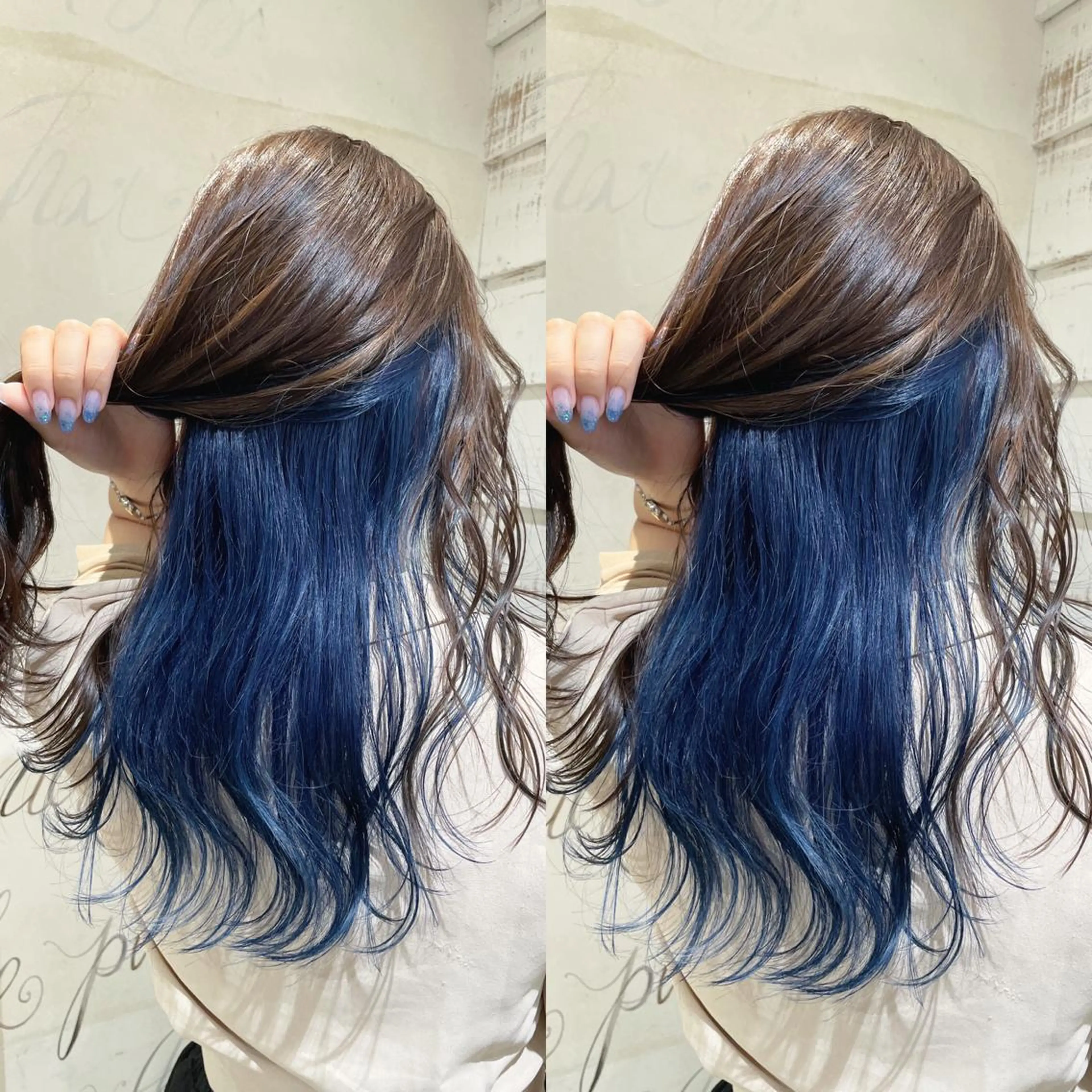 ロング カラー ブルーカラー 大人上品な ハイライト🪄イワヤのヘアスタイル