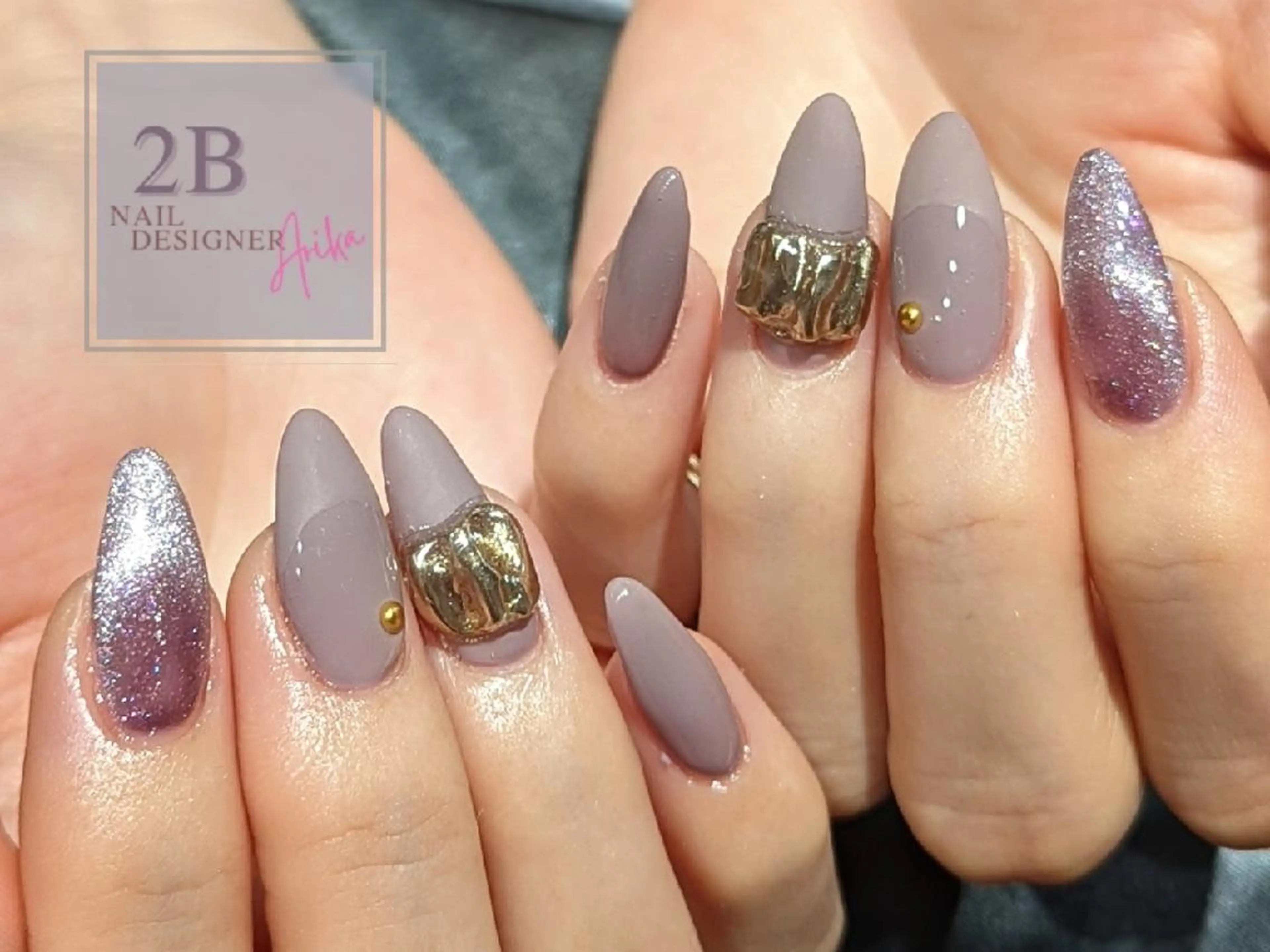 ネイル アートネイル フレンチネイル マットネイル ピンク シンプルネイル 2B__nails ニービー京都伏見区のネイルデザイン