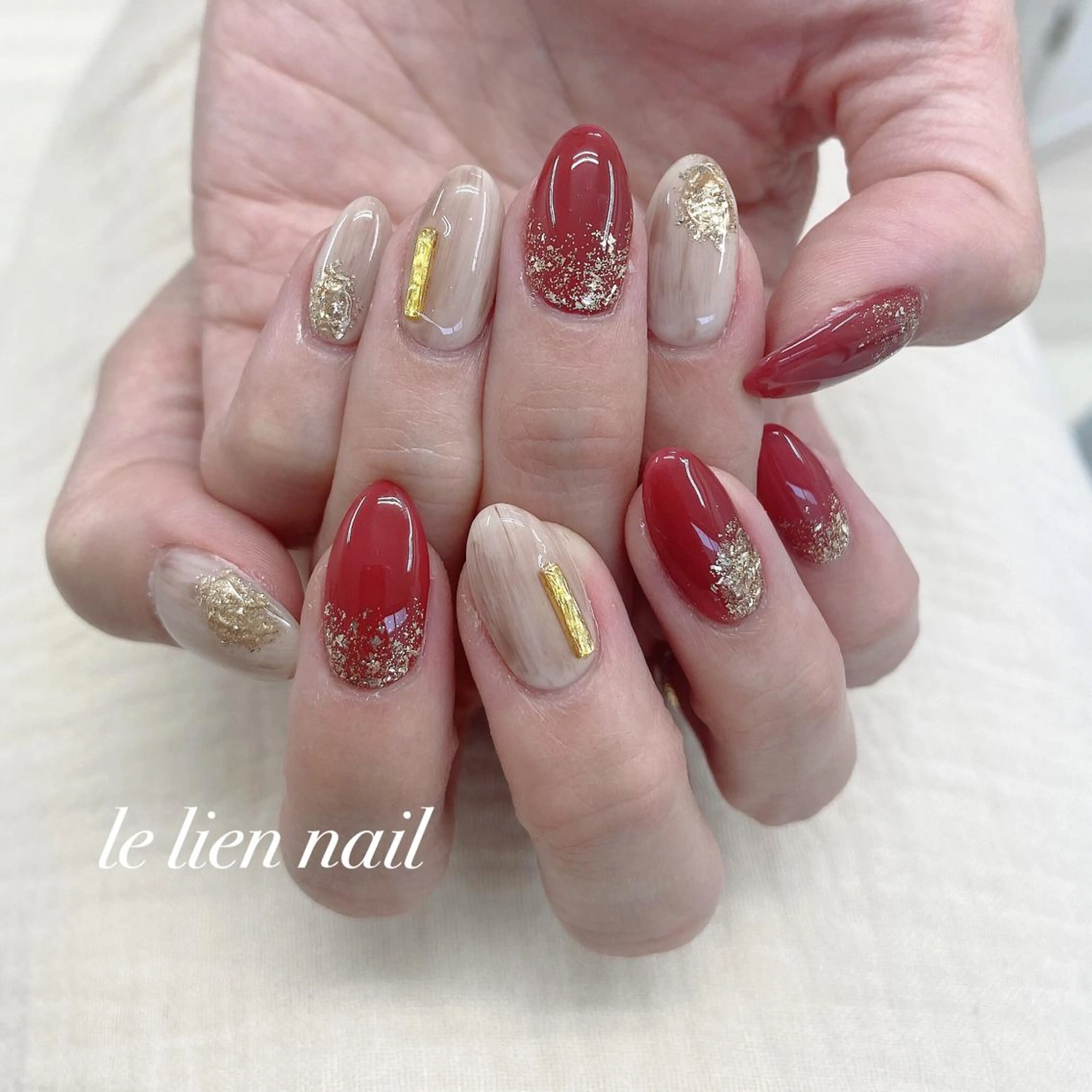 ネイル アートネイル キラキラネイル 冬ネイル ハンドネイル le lien nailのネイルデザイン
