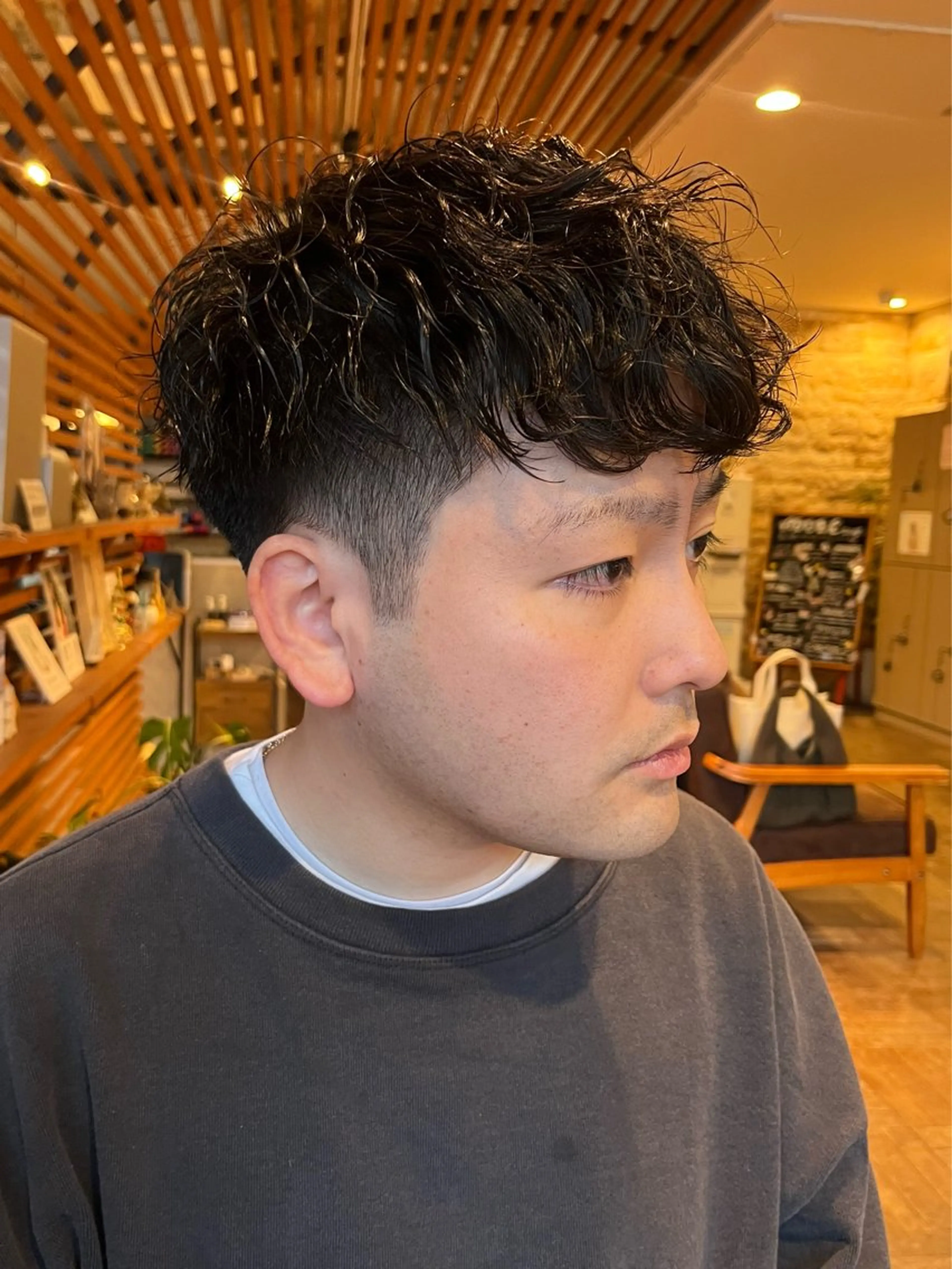 ショート カット パーマ YUI🍊 ボブ/メンズパーマのヘアスタイル