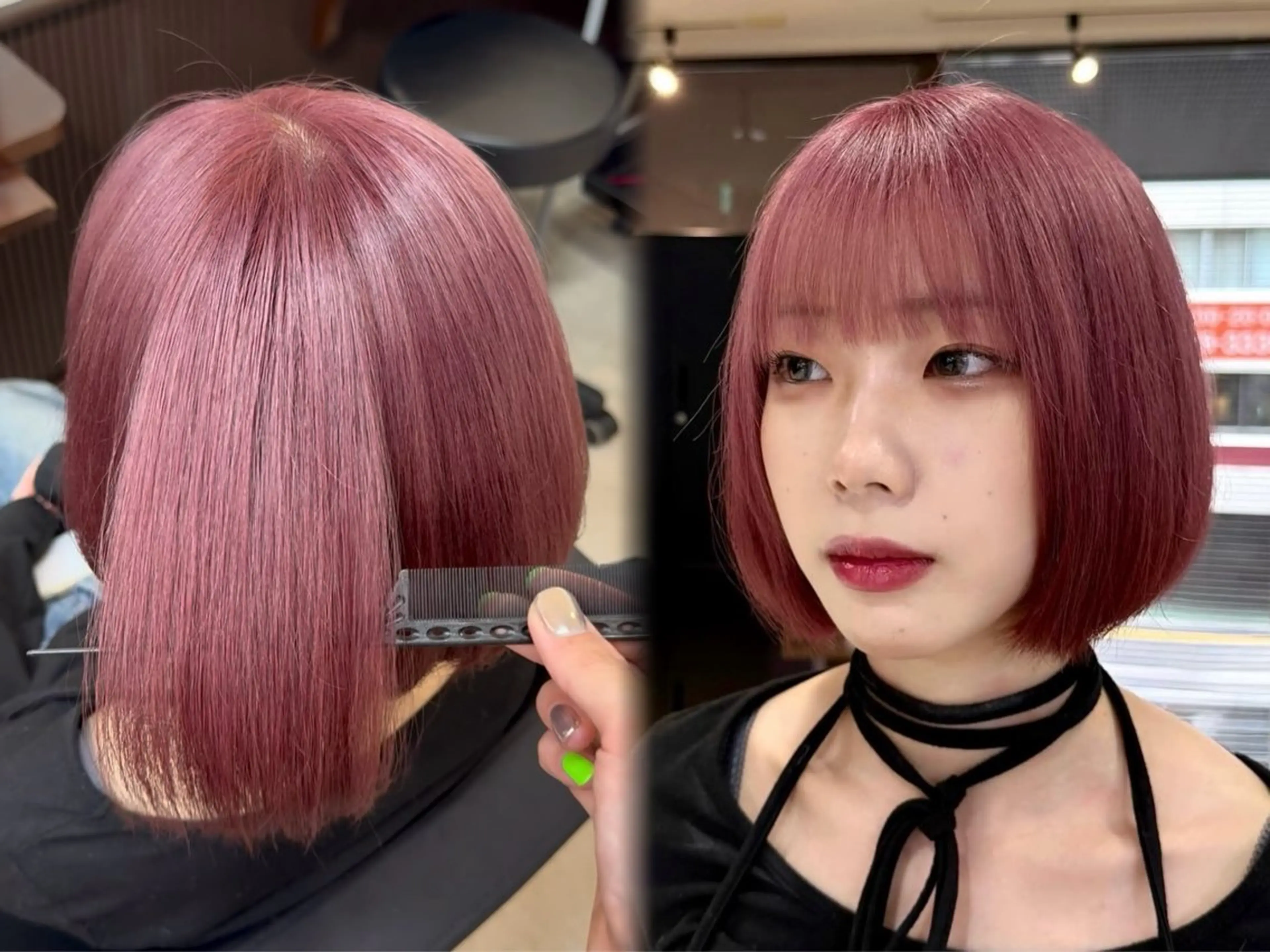 ミディアム カラー ピンクカラー 宮嶋 蓮のヘアスタイル