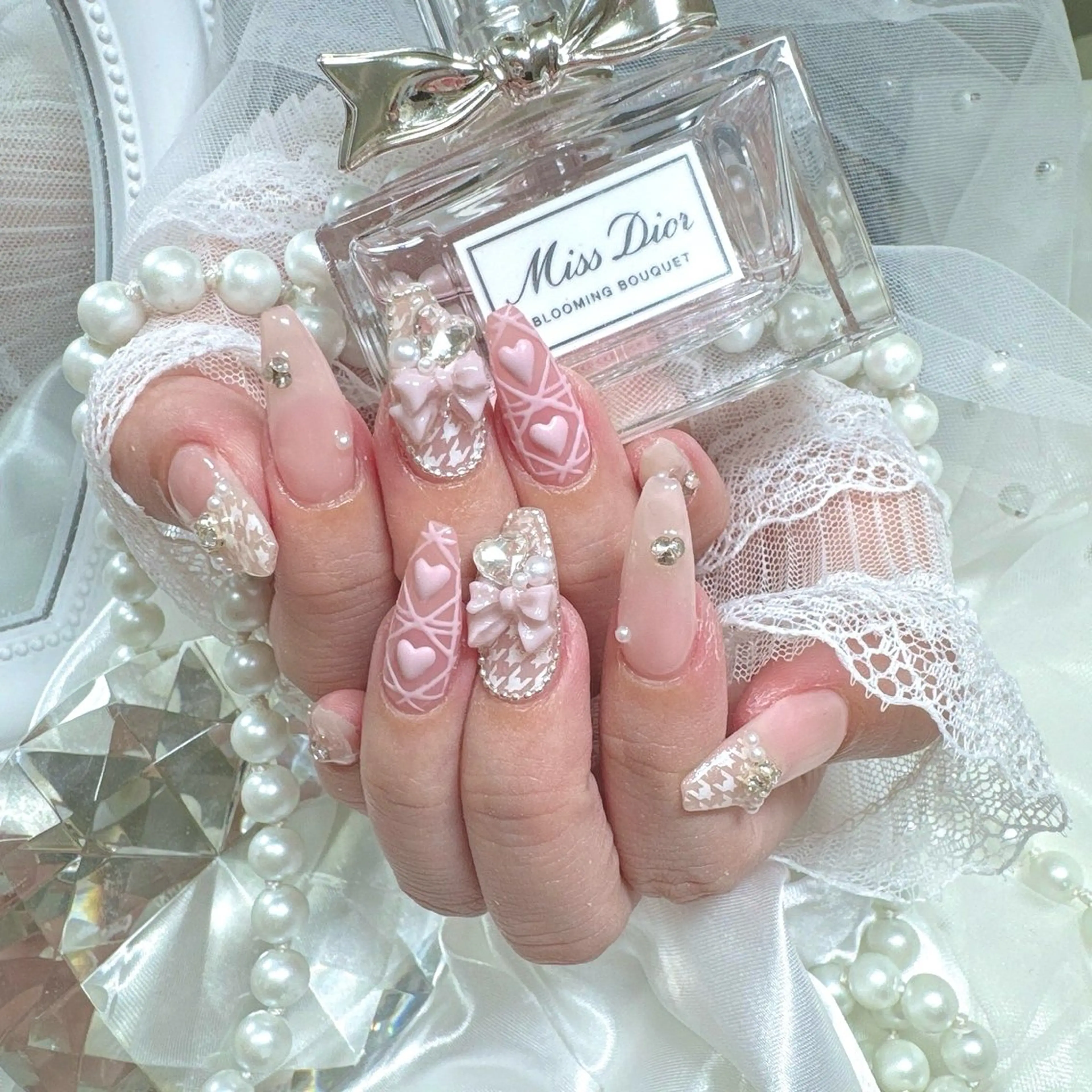 ネイル ガーリー 韓国ネイル ハンドネイル Marin nailのネイルデザイン
