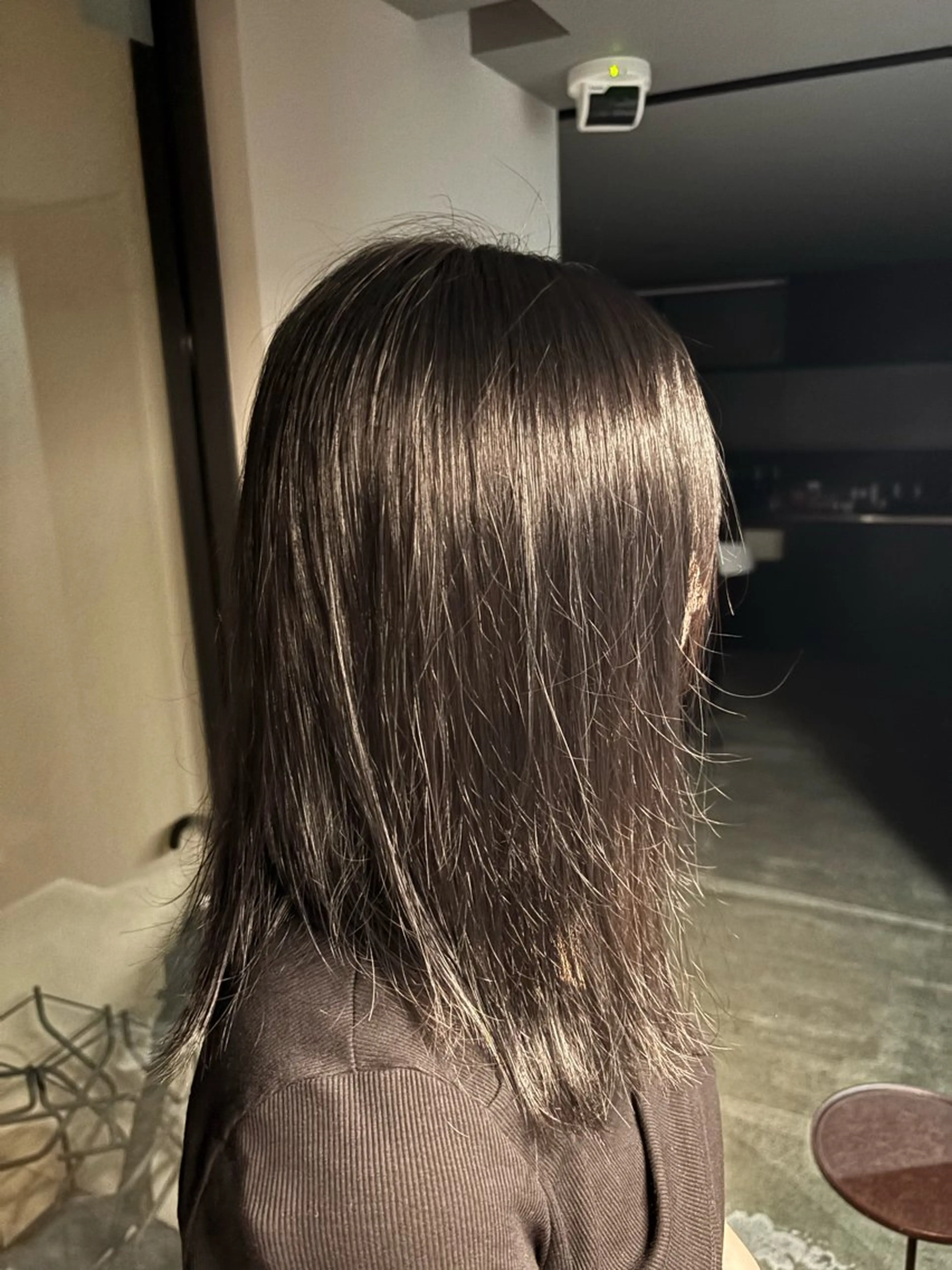 ミディアム カラー 黒髪 ブラウンカラー 古内 柊のヘアスタイル