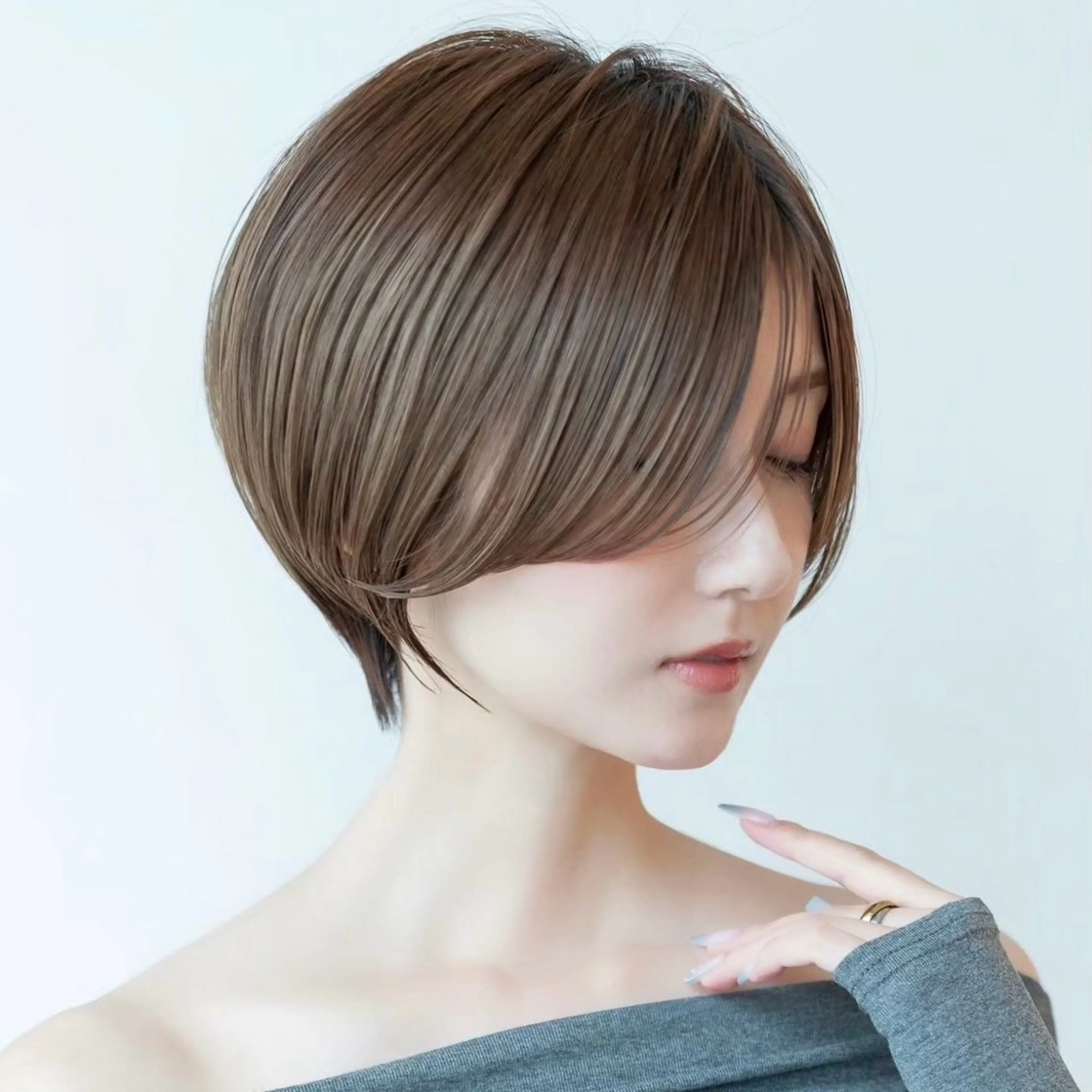 ショート カラー ショートボブ ショートレイヤー ハンサムショート 丸みショート ボブ カット ヘアカラー トリートメント 渋谷ボブ/ショート 特化田中航平のヘアスタイル