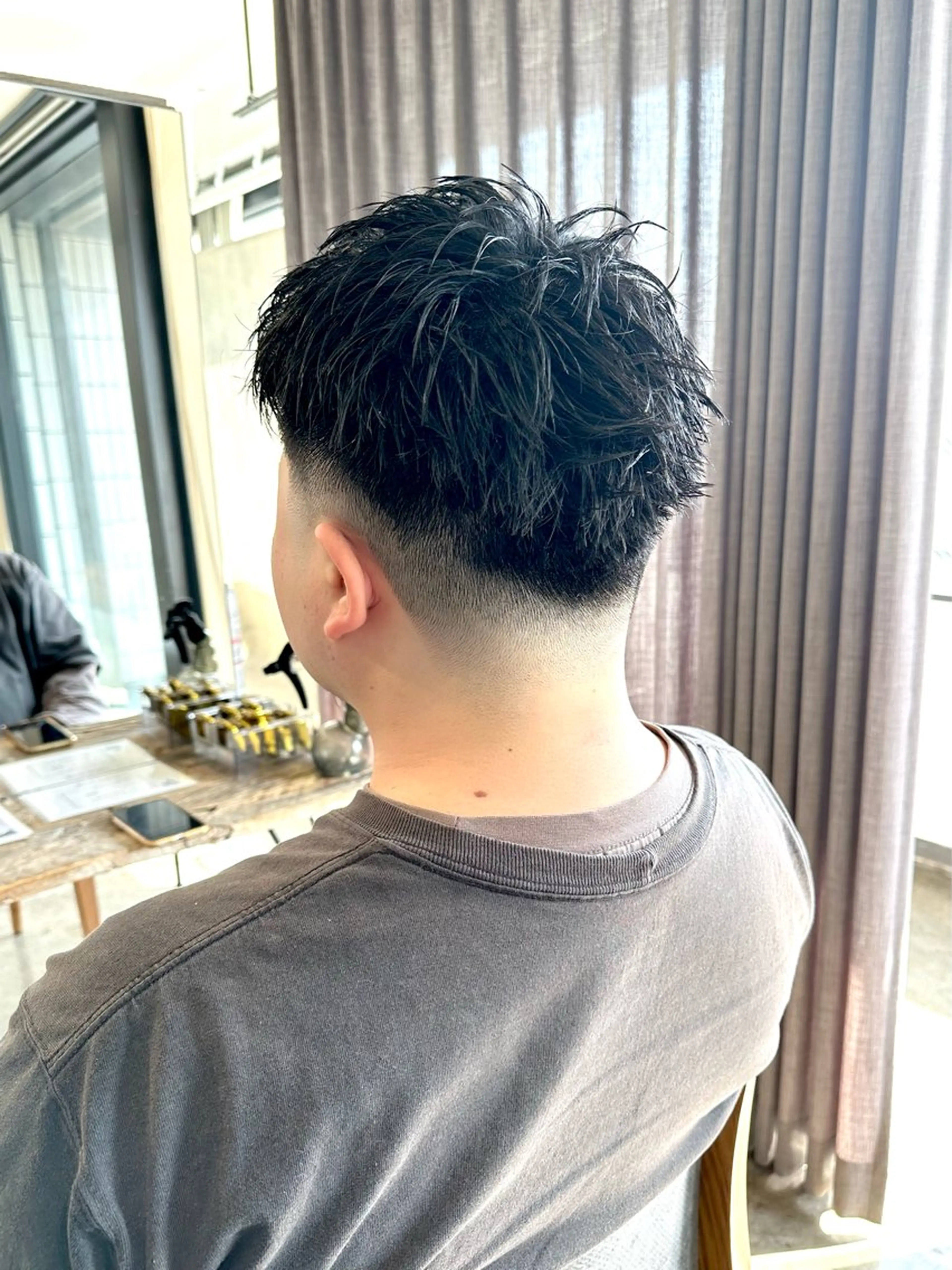 メンズ フェードカット メンズパーマ スキンフェード スパイキーショート 刈り上げ カット 骨格補正施術/メンズ 専門美容師/YUYAのヘアスタイル