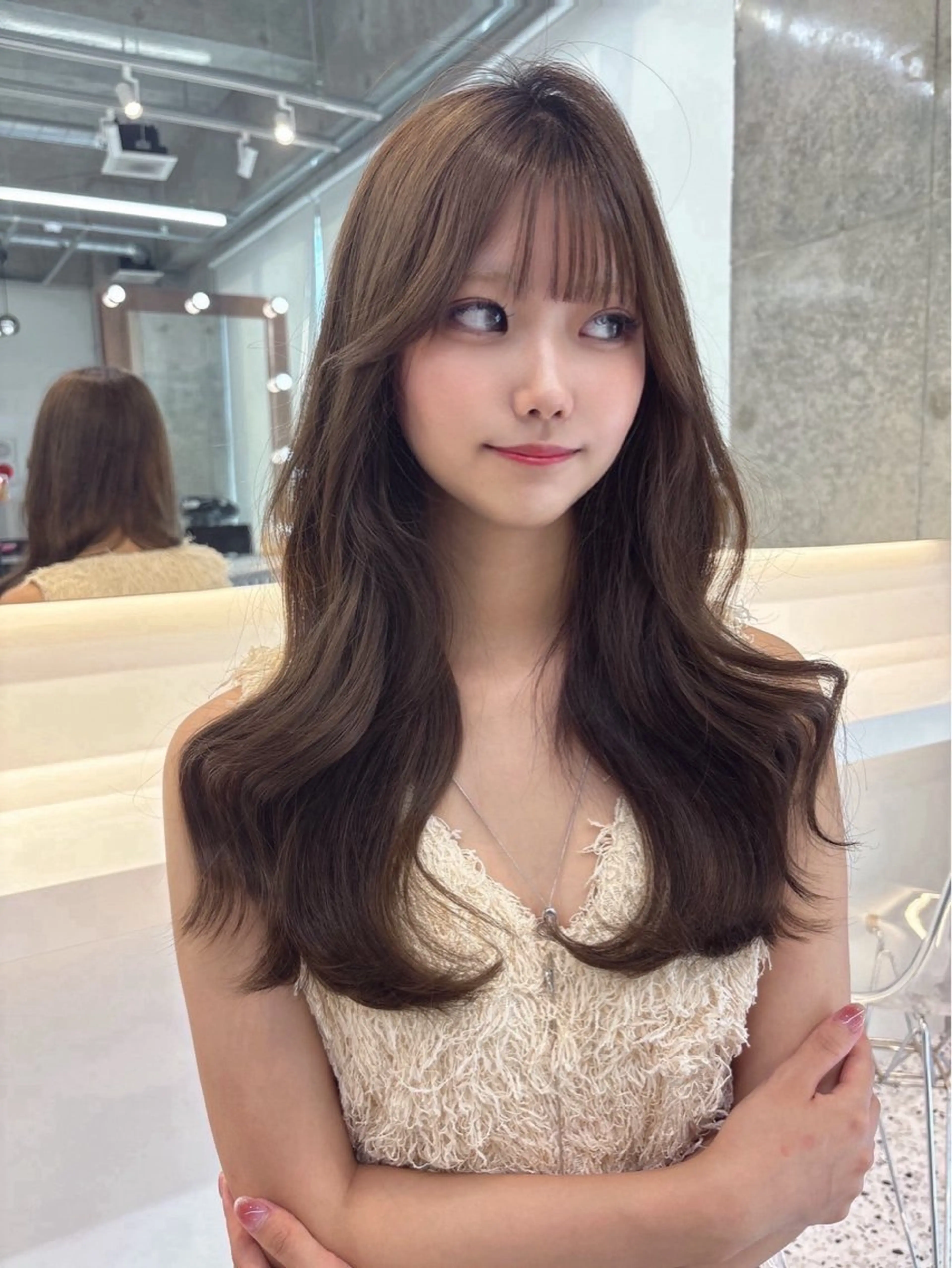 ロング カラー ヘアカラー トリートメント 髪質改善×韓国ヘアサロン Role 博多【ロール】所属・yui🎀ブリーチ なしWカラー／博多のヘアスタイル