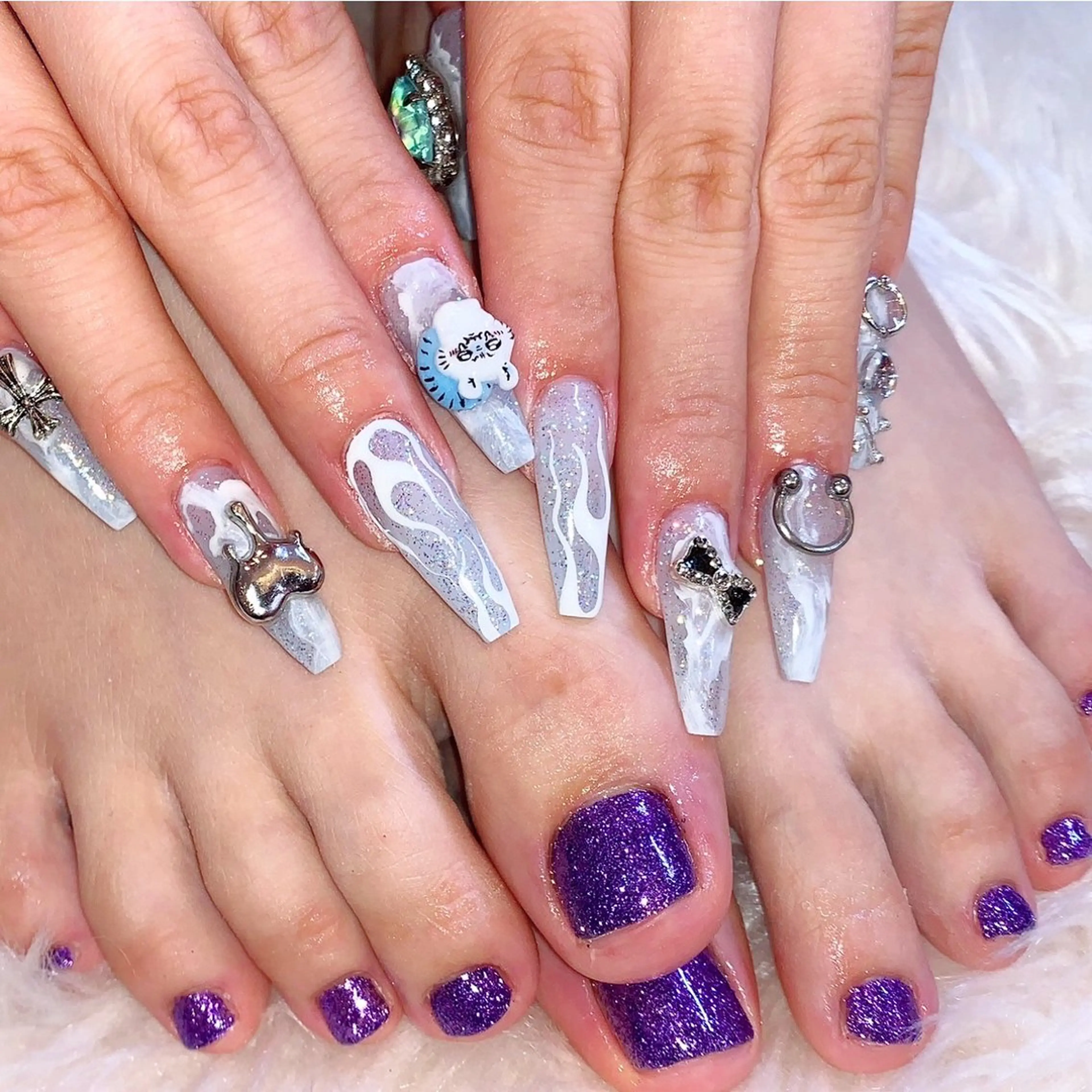 ネイル フットネイル 持ち込み スカルプネイル NAILSGOGO shibuyaのネイルデザイン