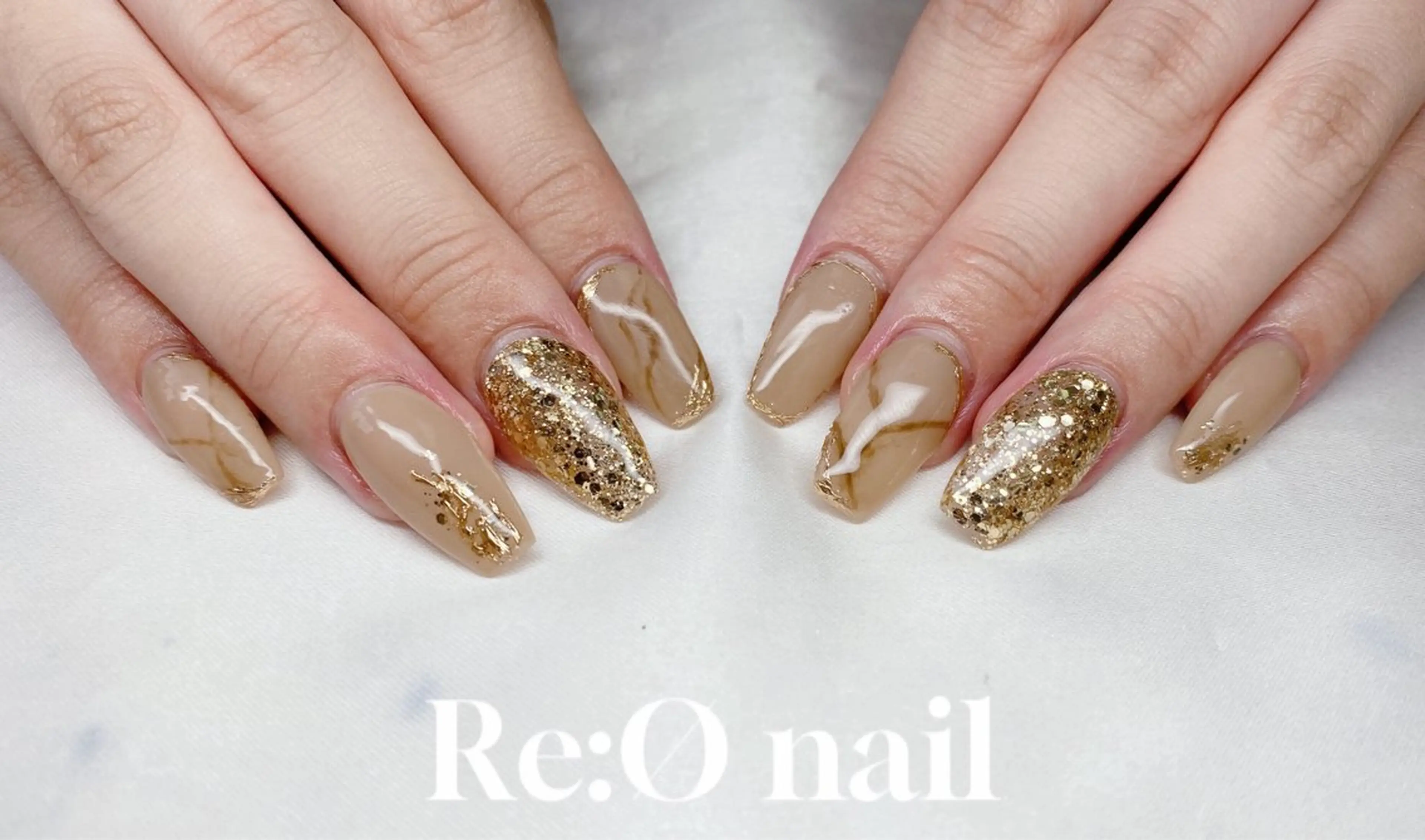 ネイル ゴールド ハンドネイル Re:Ø nail 🩵TSUJIのネイルデザイン