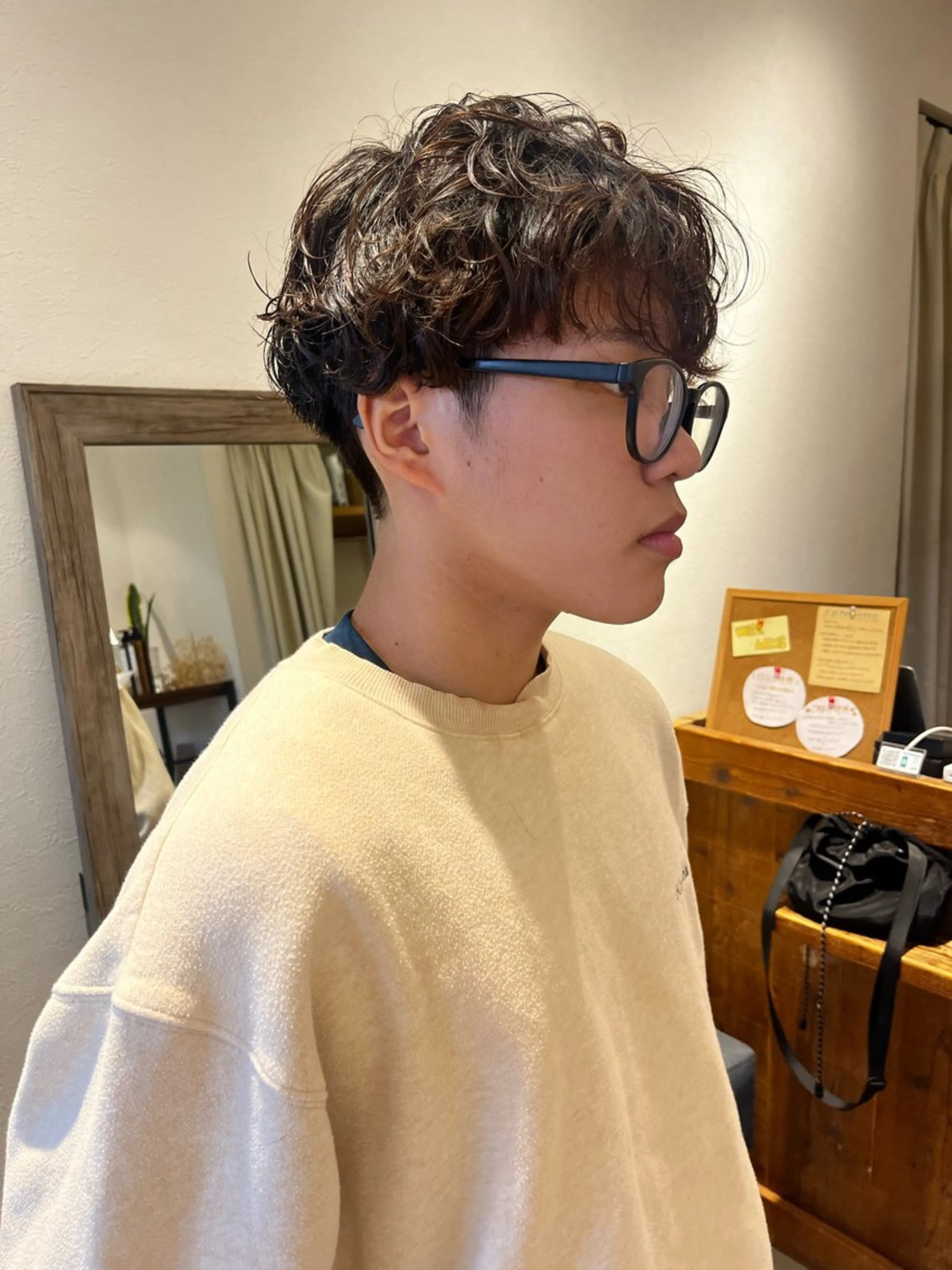 パーマ メンズ メンズパーマ ニュアンスパーマ カット パーマ トリートメント 上品な暖色/丸みボブ Chie🪷のヘアスタイル