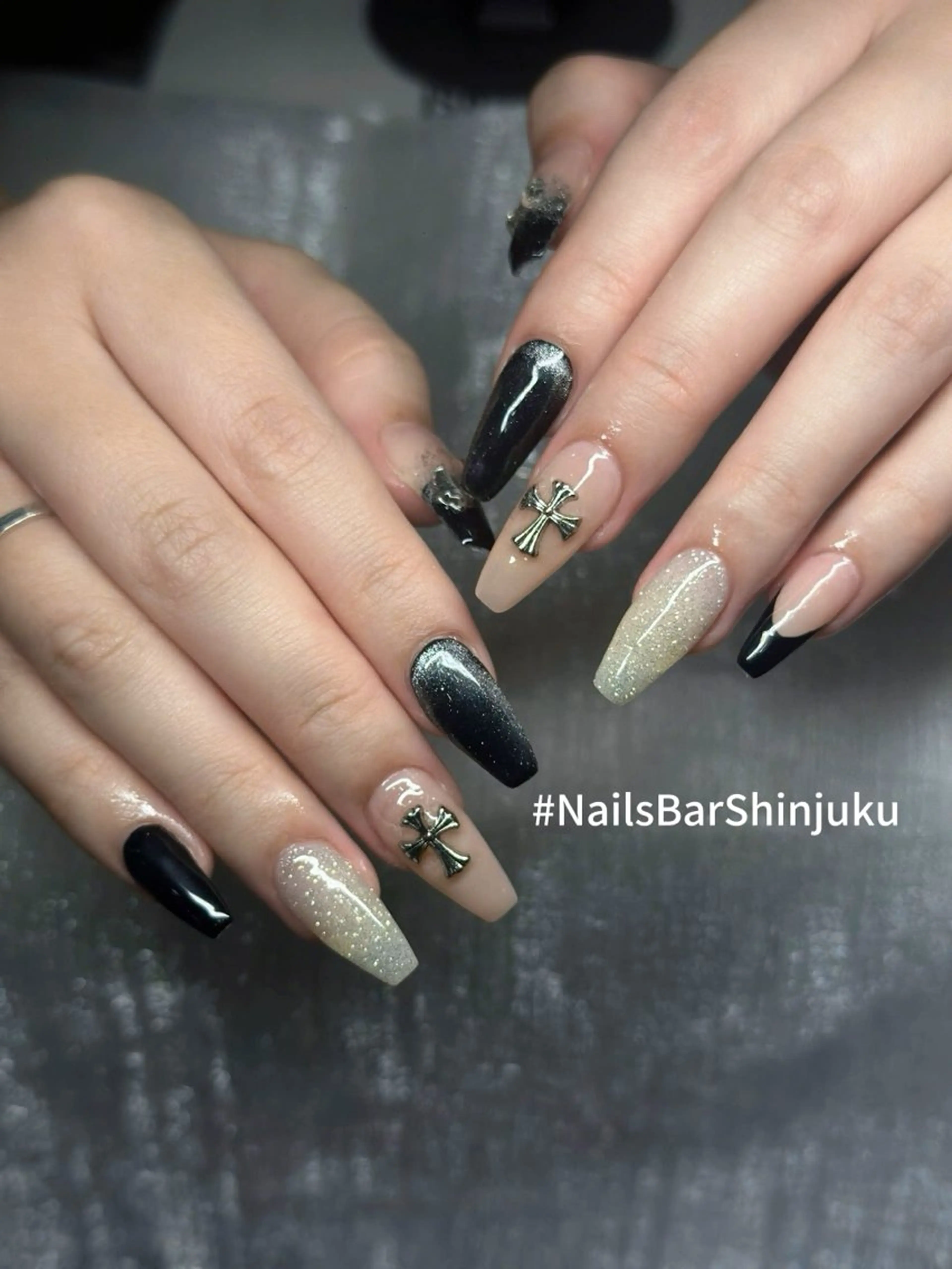 ネイル 長さ出し フレンチネイル ジェルネイル 韓国ネイル ロングネイル NAILS BAR SHINJUKUのネイルデザイン