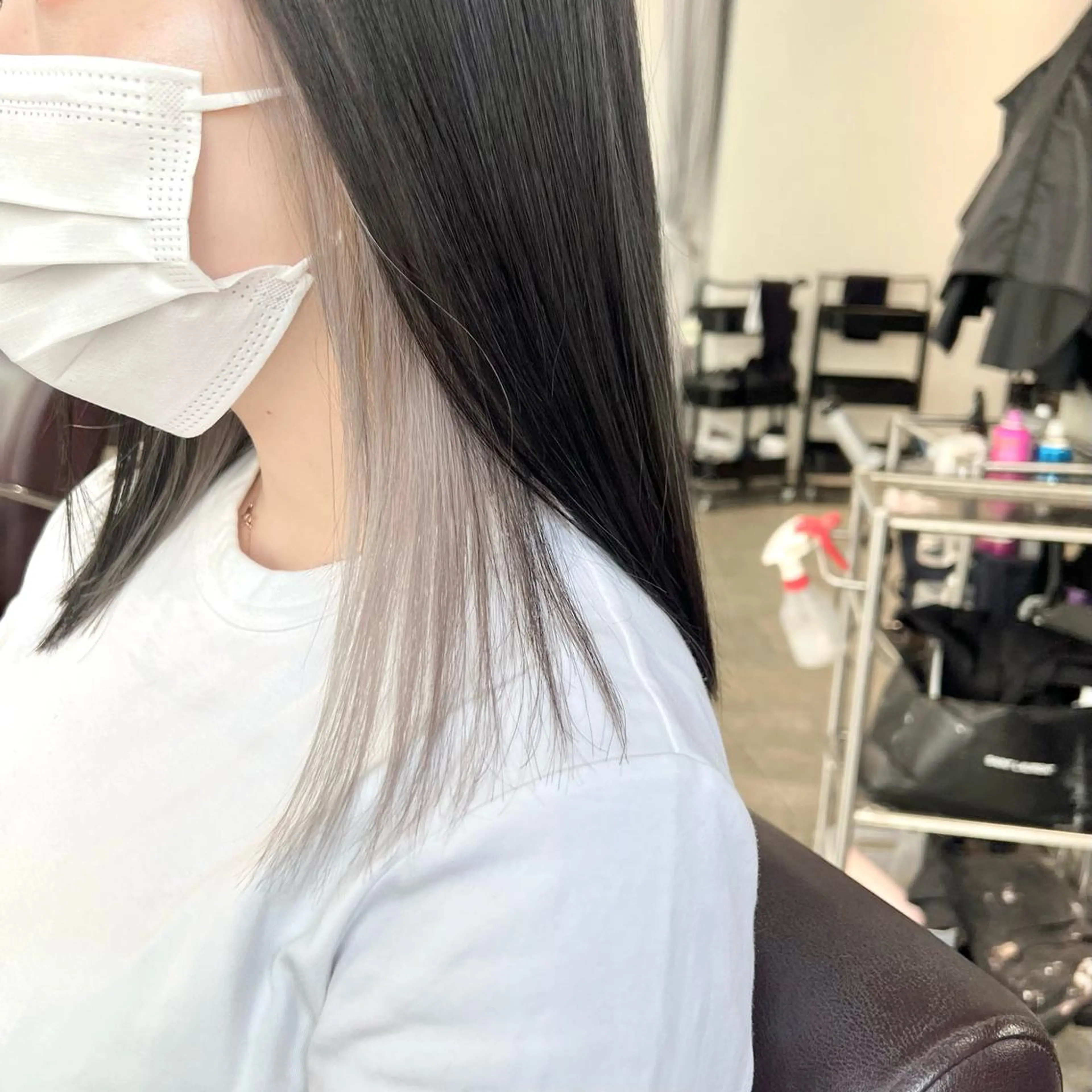 セミロング カラー ヘアアレンジ ヘアカラー トリートメント ヘッドスパ ヘアセット 🌈インナーカラー ‘ショウマ’🌈のヘアスタイル