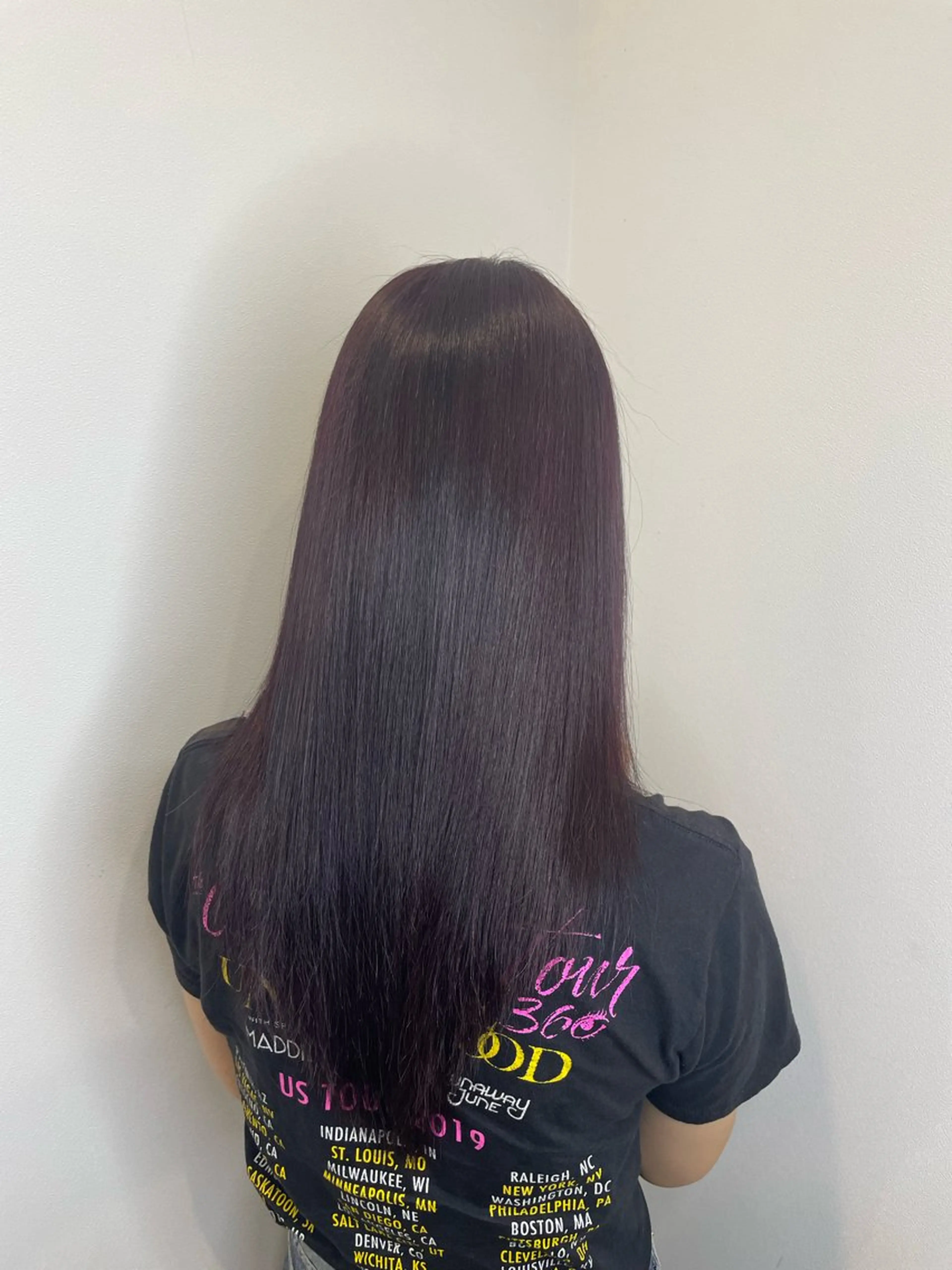 ロング レッドブラウン トリートメント ヘアカラー トリートメント アレクサンドルオブカラーズ富山所属・石崎 瀬那のヘアスタイル
