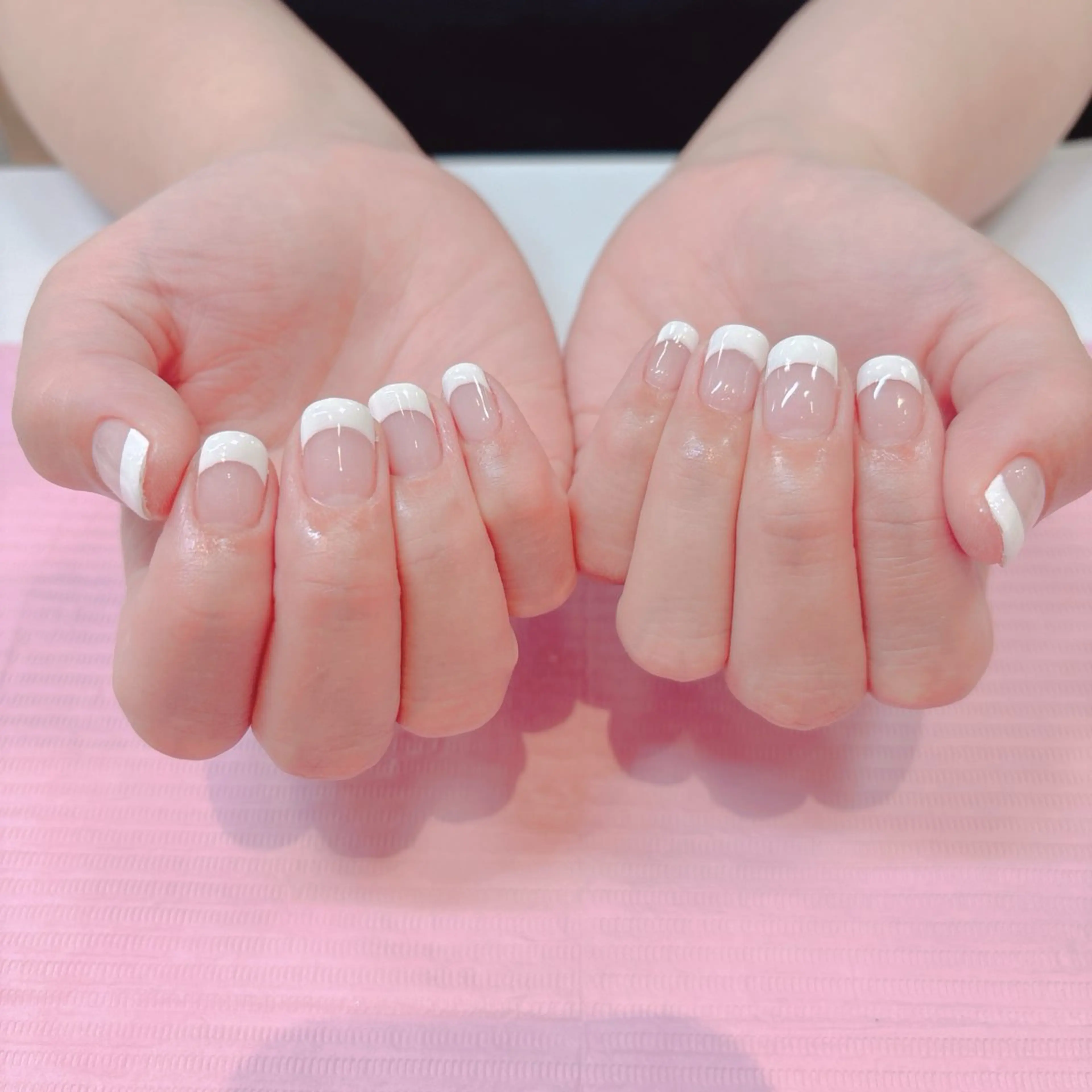 ネイル フレンチネイル ホワイト Re line megumiのネイルデザイン