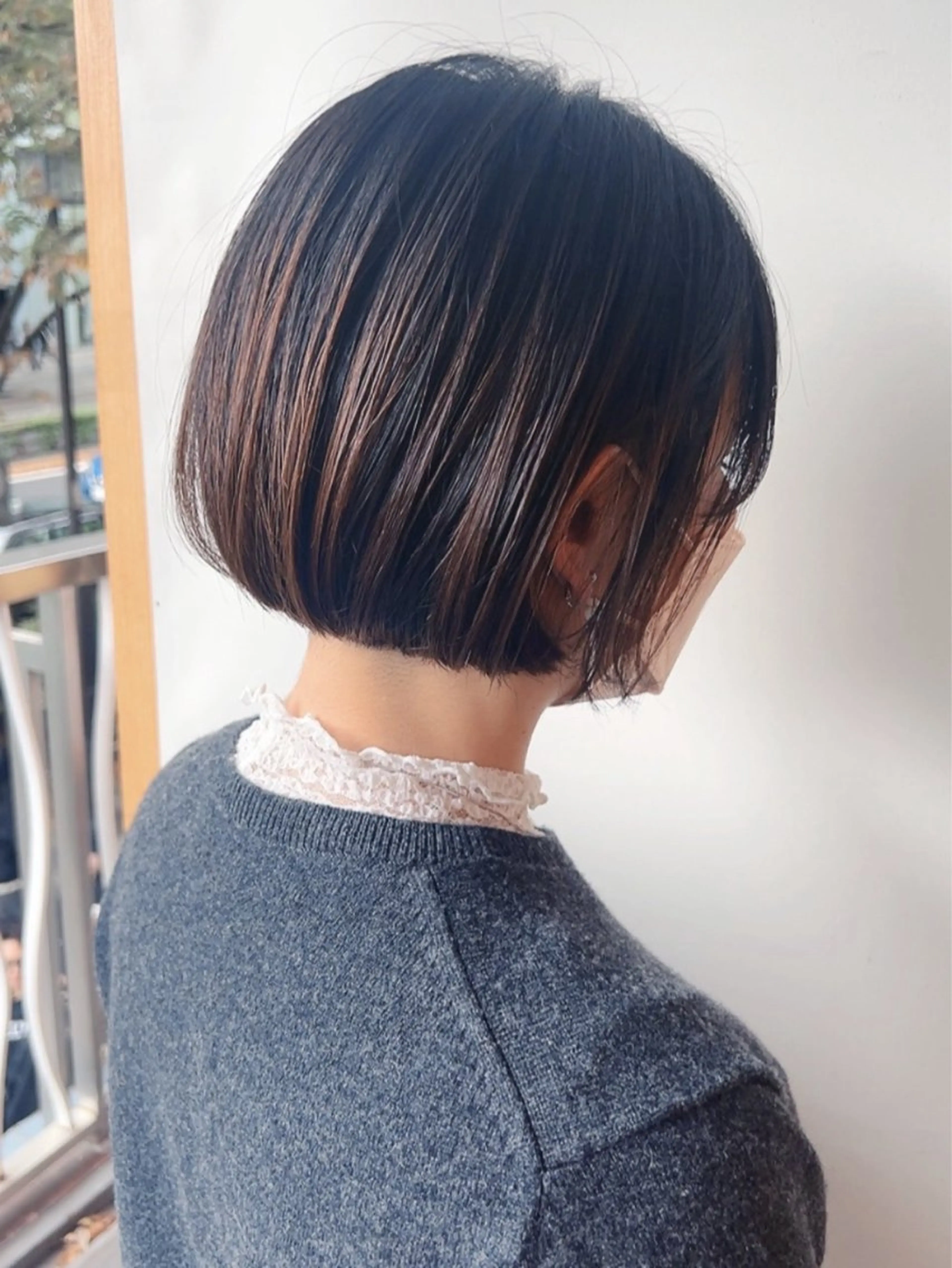 ショート ボブ morio from london所属・松岡彩華 ボブ /グレージュのヘアスタイル