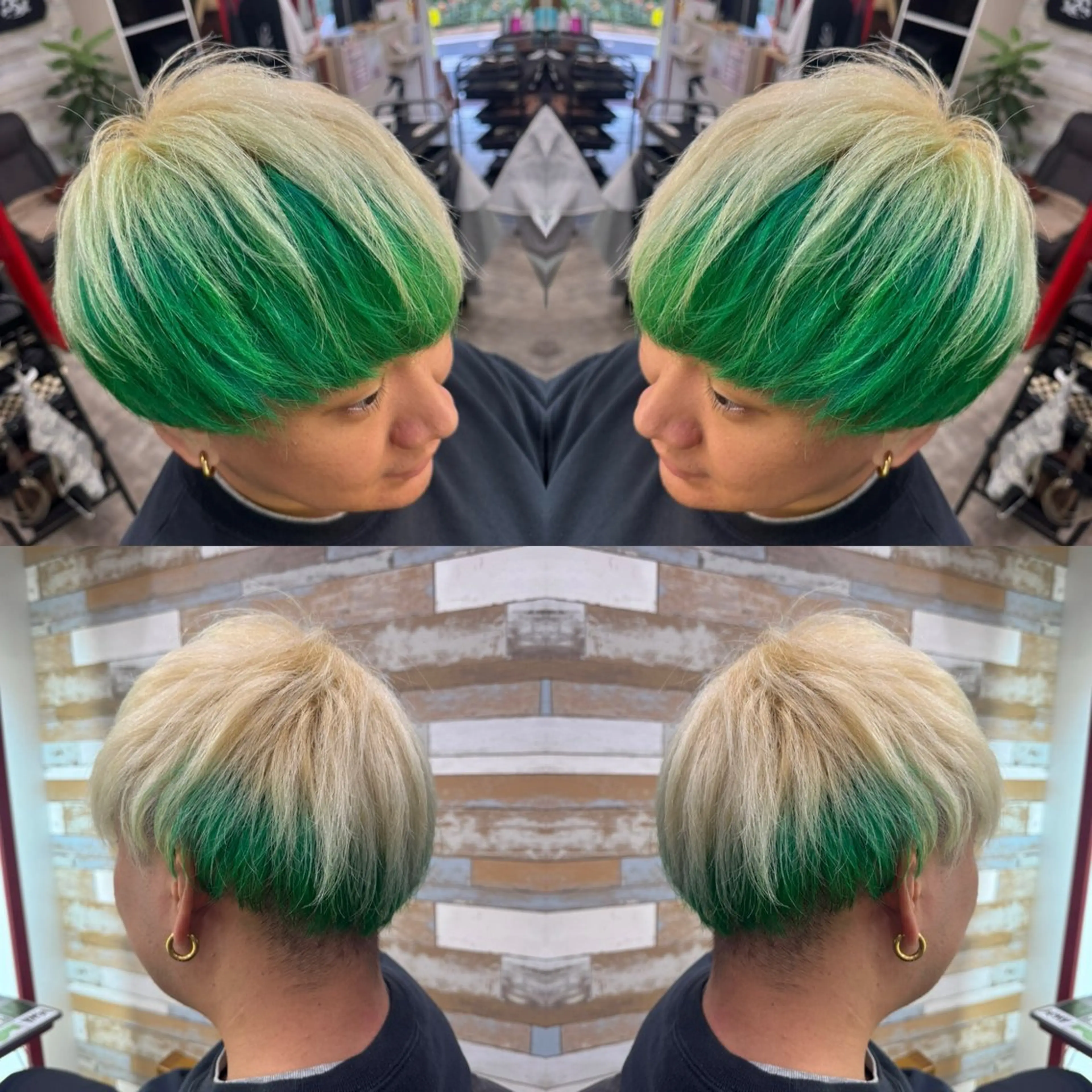 ショート カラー メンズ ヘアカラー トリートメント "PEPPU "所属・派手髪、ハイトーン ショートヘアShinのヘアスタイル