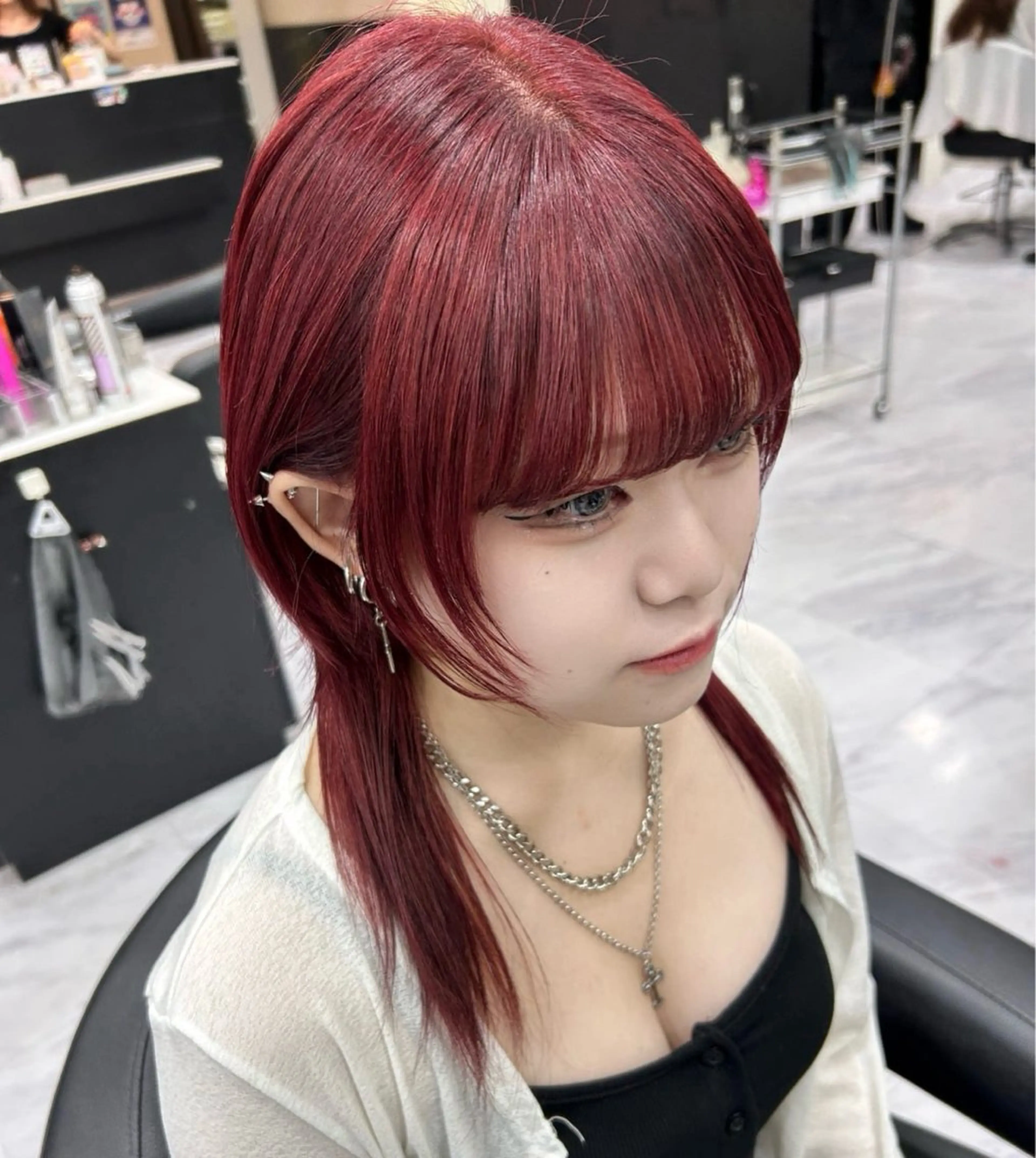 カラー レッドカラー ヘアカラー 🍊小川実里🍊 カラー/レイヤーのヘアスタイル