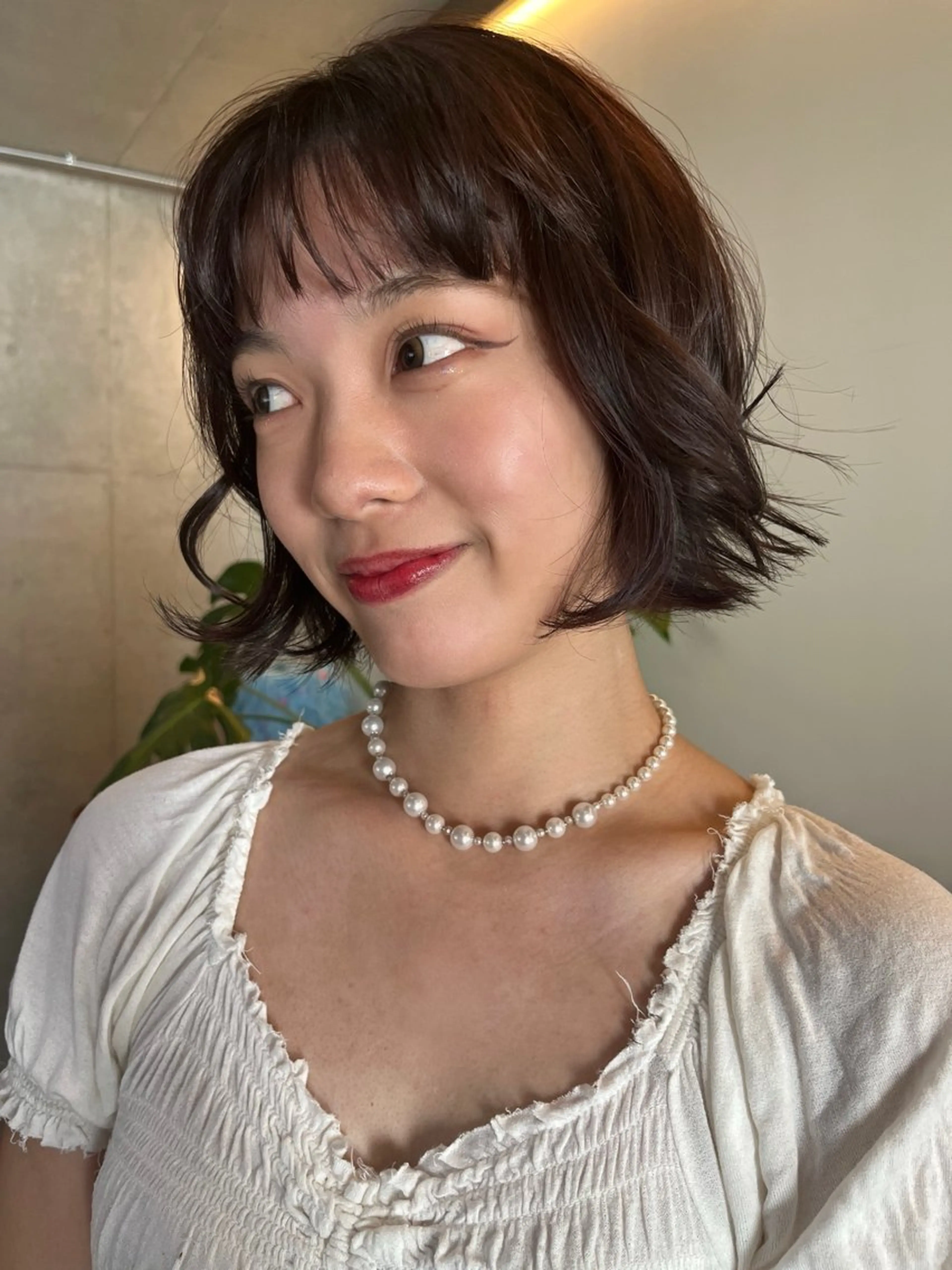 ショート ボブレイヤー ボブ 顔まわりレイヤー ハイレイヤー 韓国風ヘア カット ヘアカラー レイヤーカット\ウル フ　chinatsuのヘアスタイル
