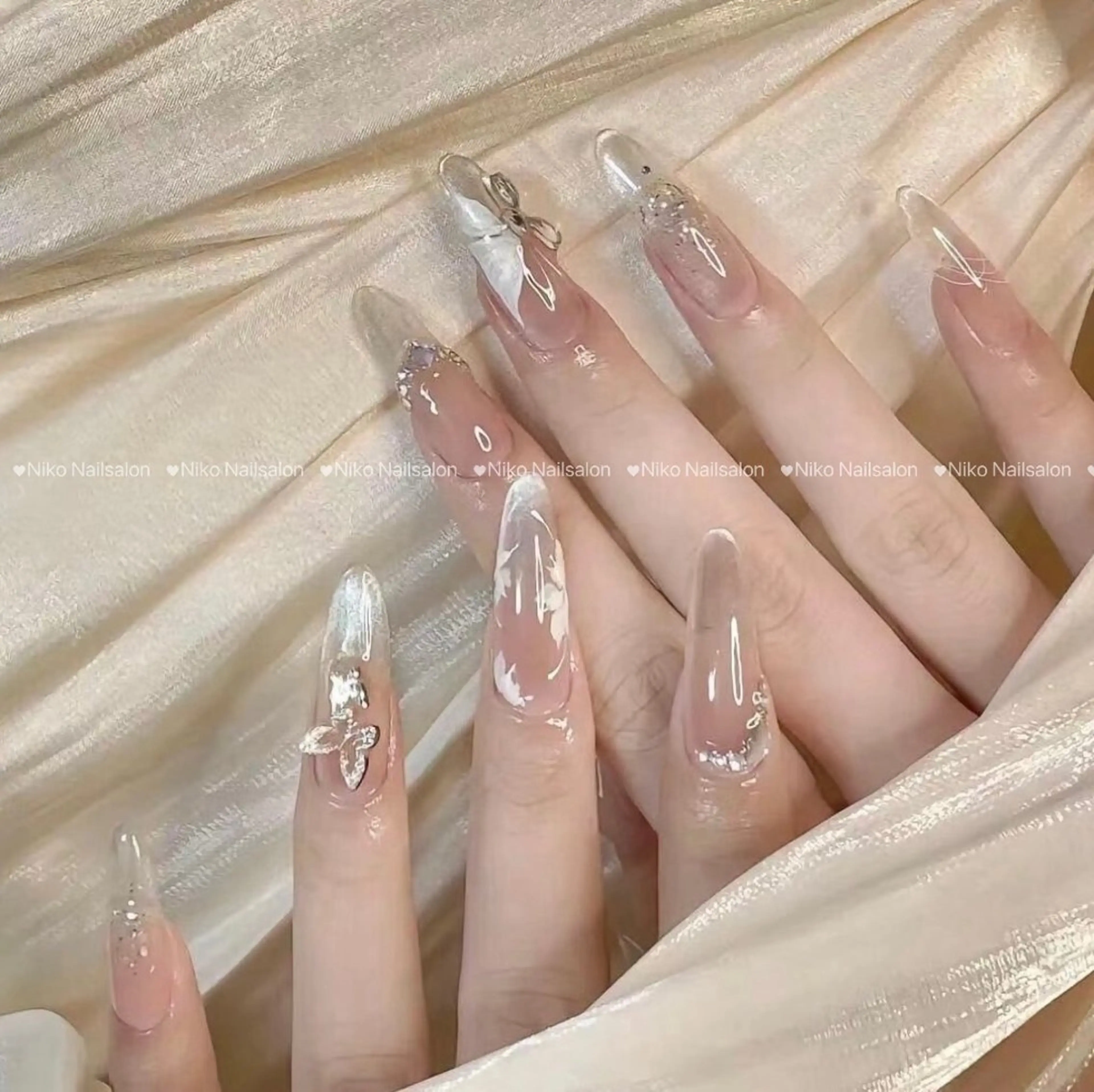 ネイル チークネイル 長さ出し フットネイル フレンチネイル ジェルネイル Niko Nail salon 銀座本店のネイルデザイン