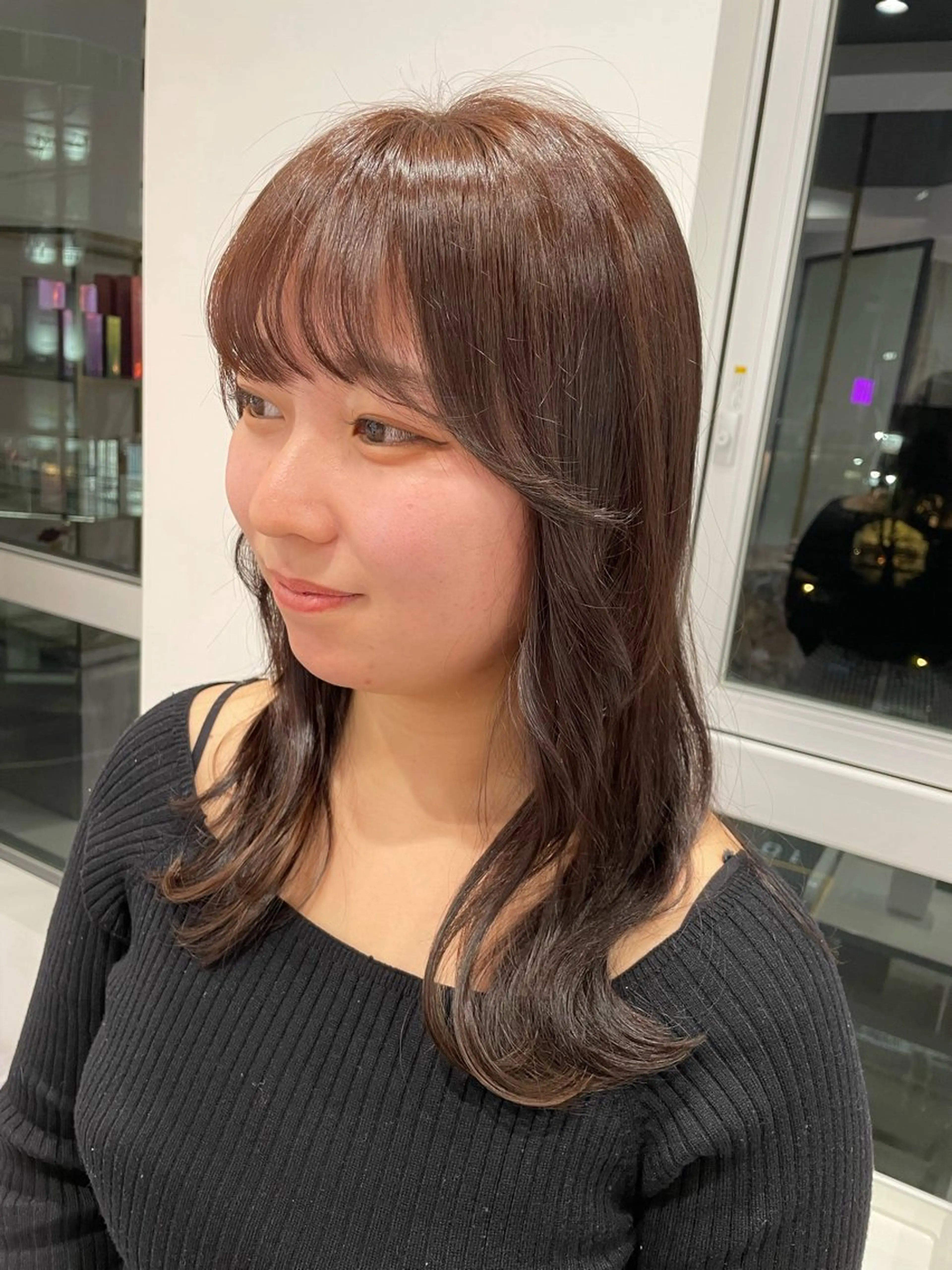 ミディアム カラー ブラウンカラー ナチュラルブラウン MONA SAYAKAのヘアスタイル