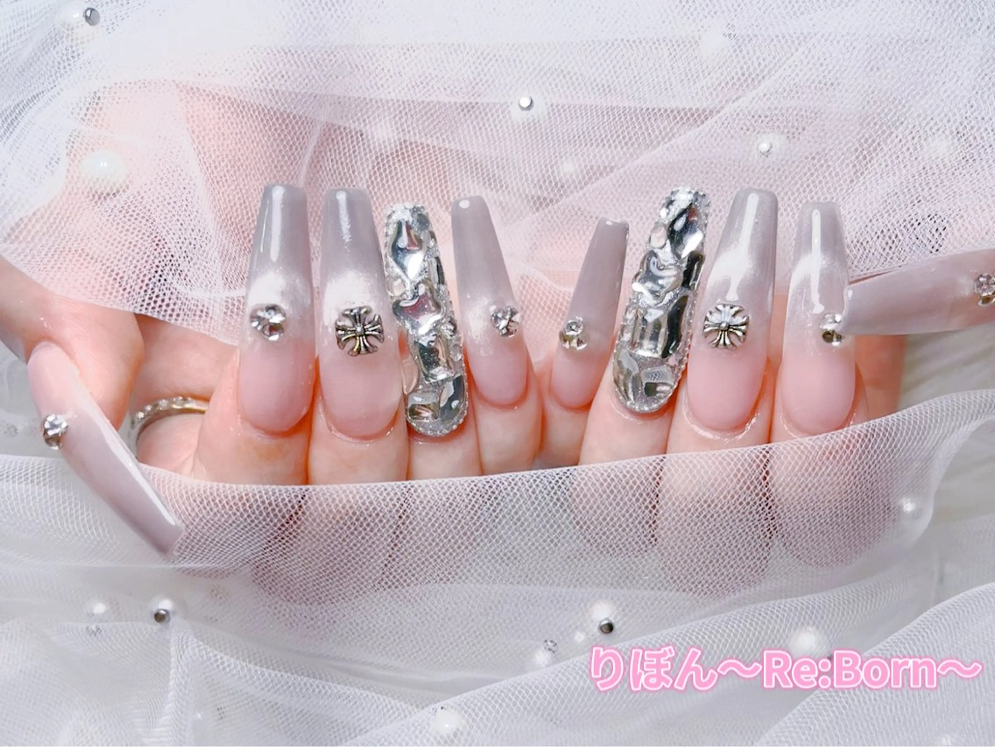 ロング りぼん Re:Bonrのネイルデザイン