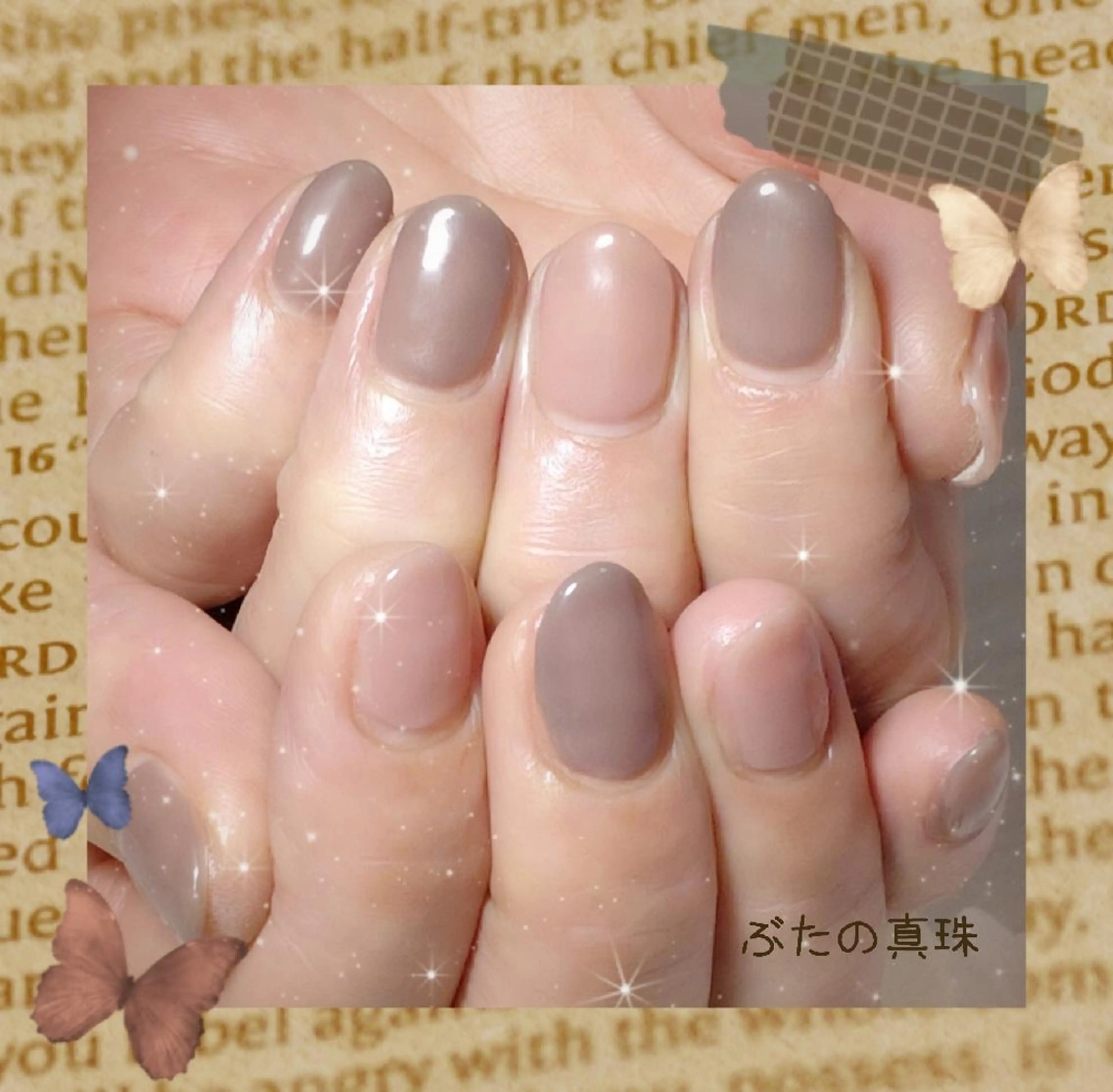 ネイル ブラウン ワンカラーネイル ハンドネイル 林 珠里のネイルデザイン