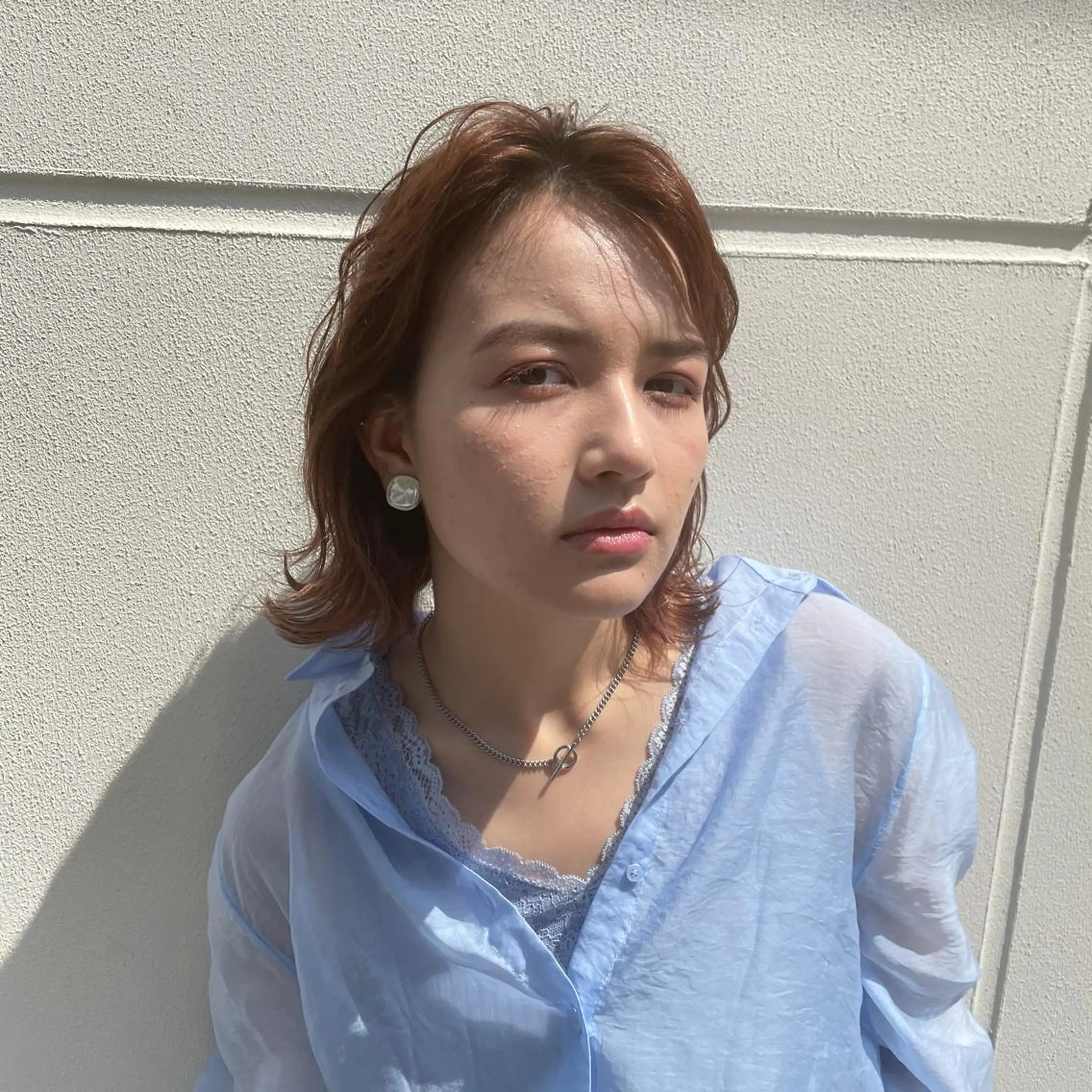 ショート カラー カット ヘアカラー ブリーチなしで透け感 暖色カラーボブaoiのヘアスタイル